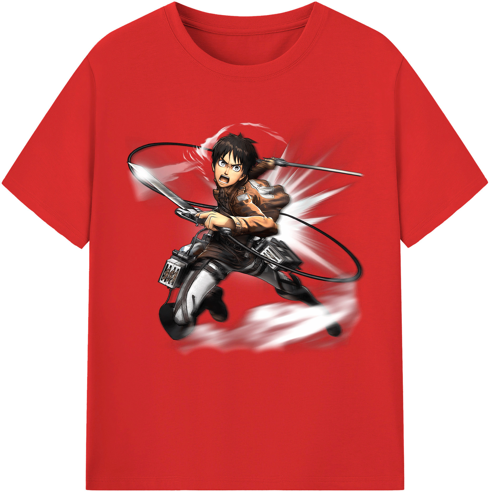 （画像用） 進撃の巨人 エレン･イェーガー Attack on Titan Eren Jäger 綿100％半袖Tシャツ（フロントプリント）