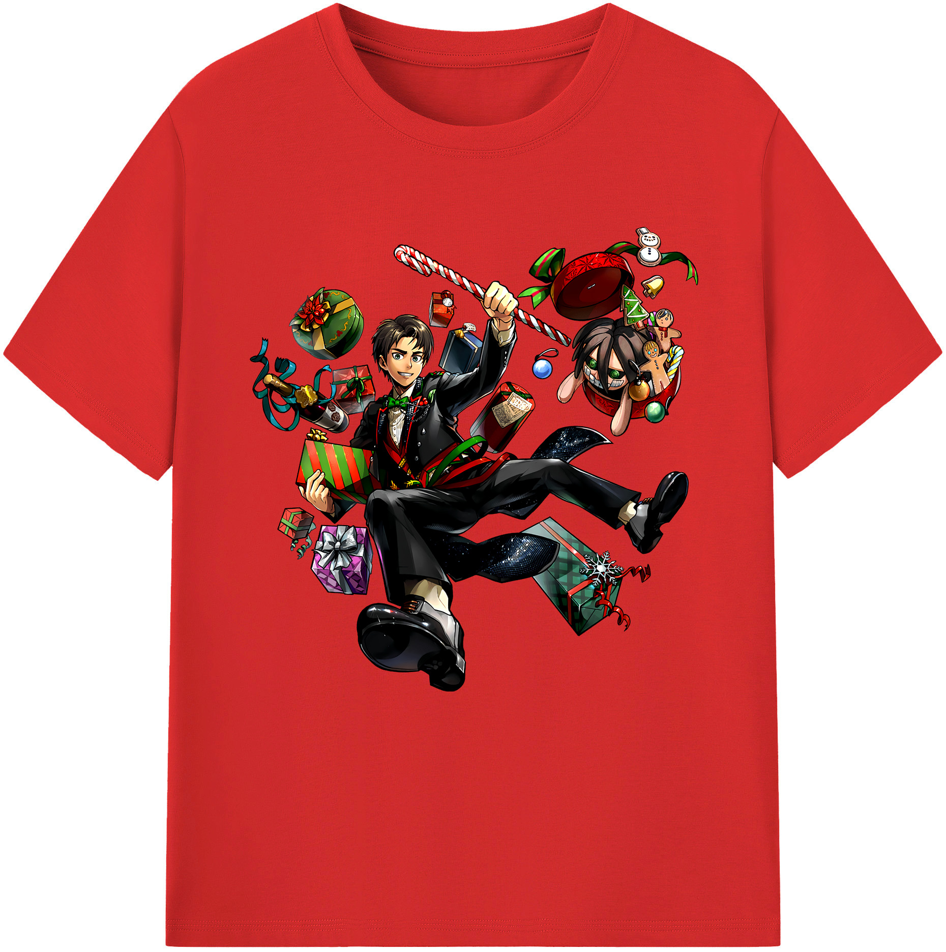 （画像用） 進撃の巨人 エレン･イェーガー Attack on Titan Eren Jäger 綿100％半袖Tシャツ（フロントプリント）