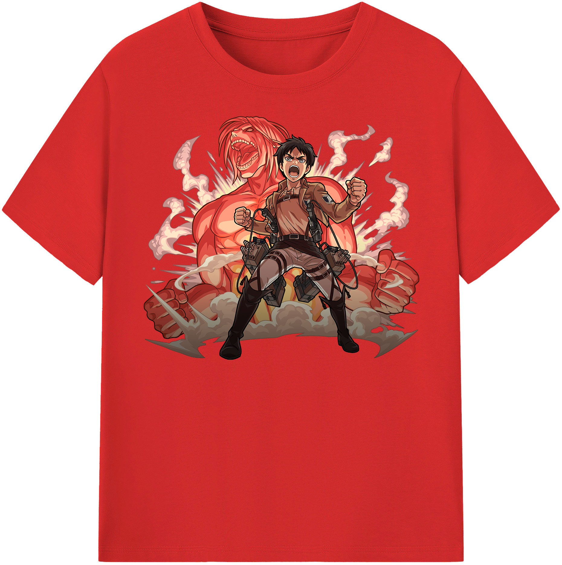 （画像用） 進撃の巨人 エレン･イェーガー Attack on Titan Eren Jäger 綿100％半袖Tシャツ（フロントプリント）