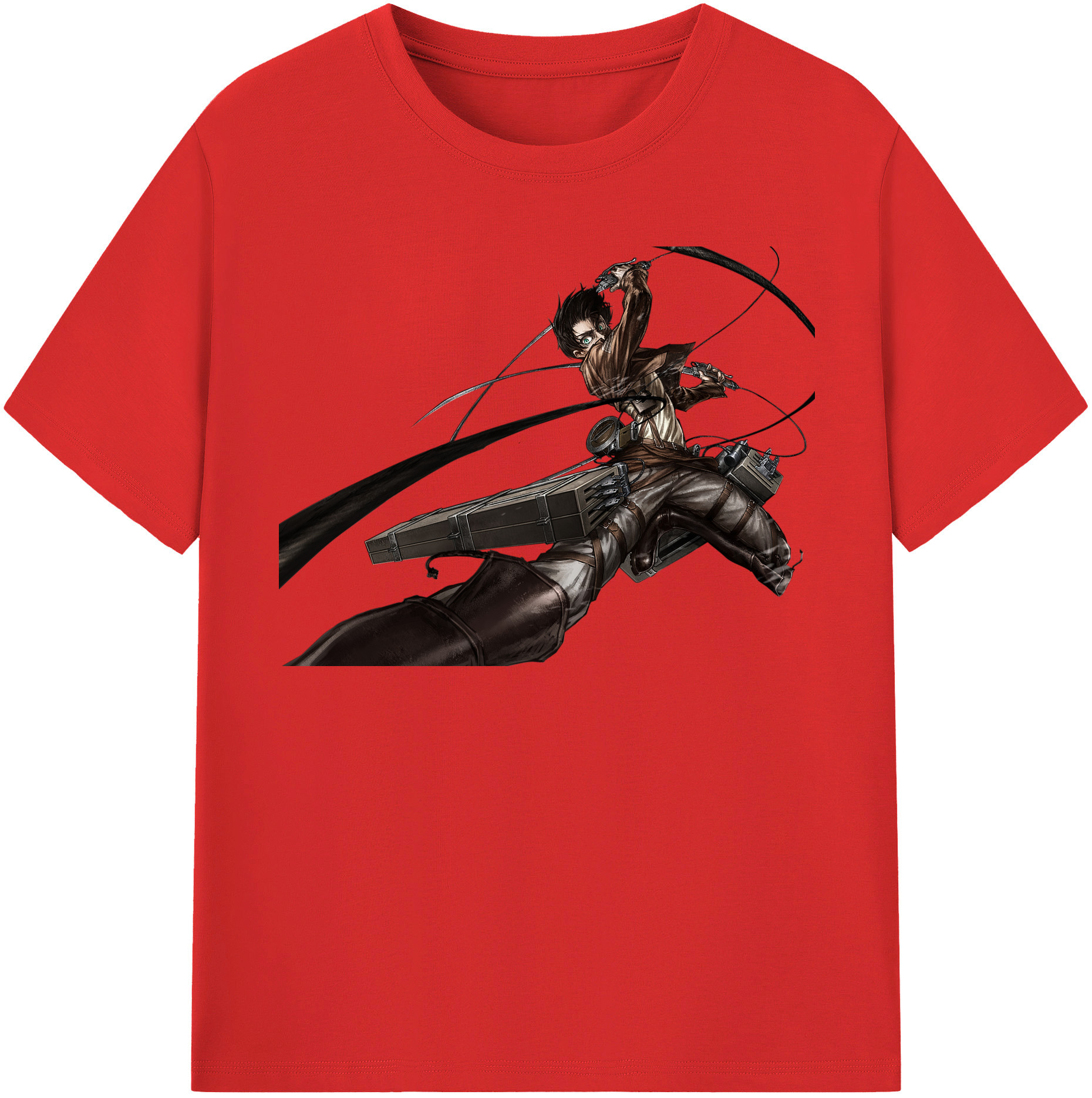 （画像用） 進撃の巨人 エレン･イェーガー Attack on Titan Eren Jäger 綿100％半袖Tシャツ（フロントプリント）