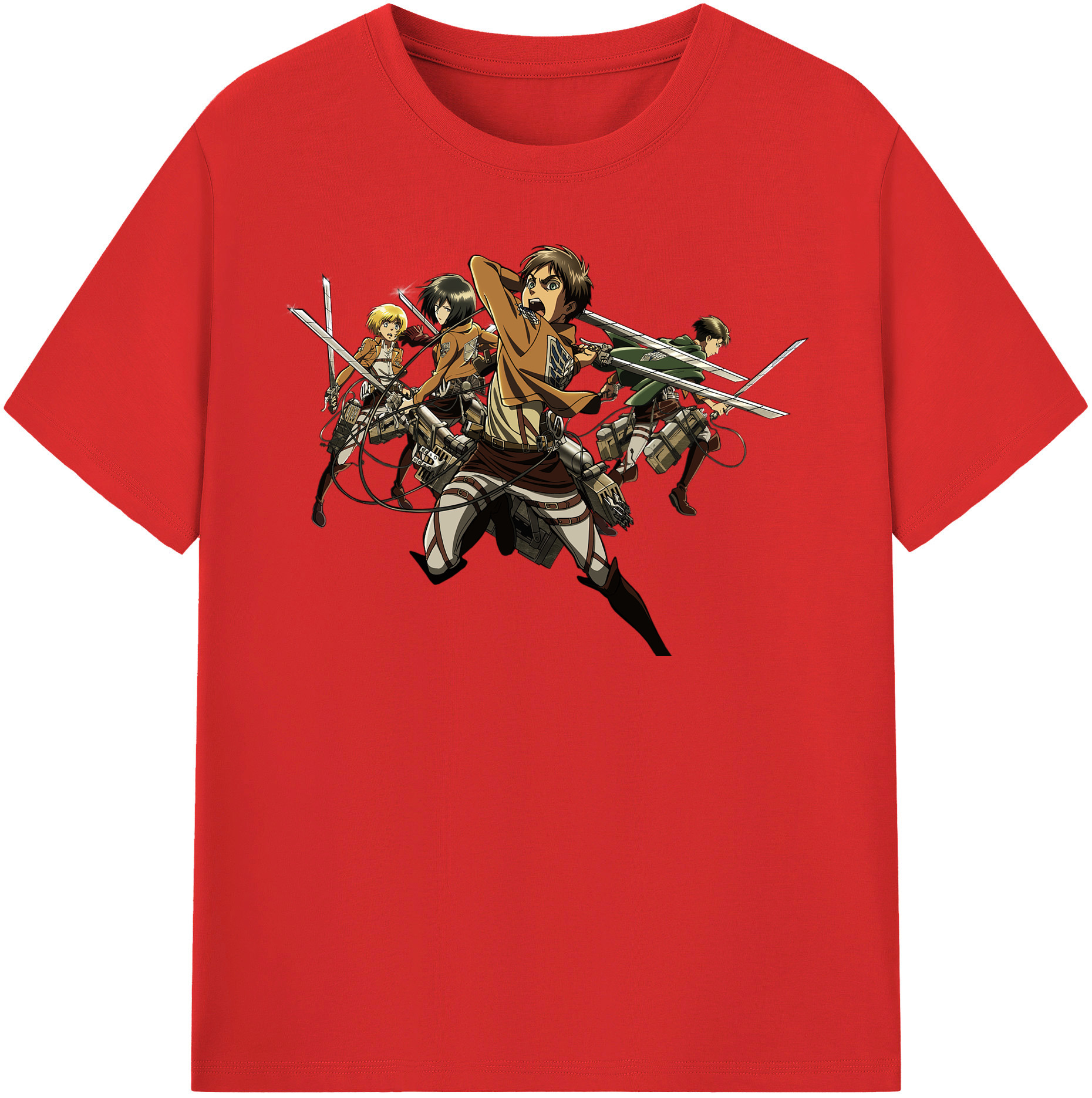 （画像用） 進撃の巨人 エレン･イェーガー Attack on Titan Eren Jäger 綿100％半袖Tシャツ（フロントプリント）
