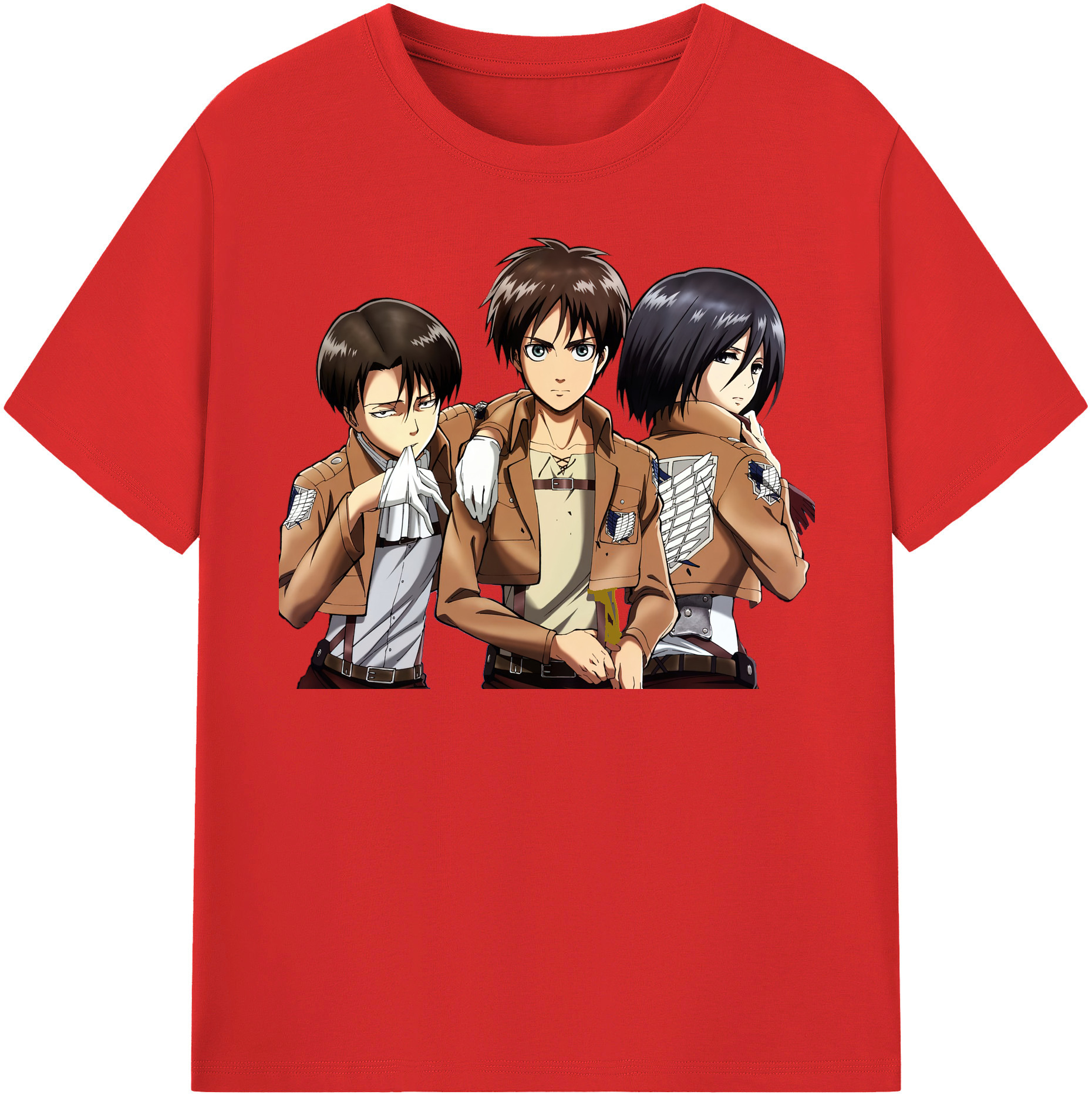 （画像用） 進撃の巨人 エレン･イェーガー Attack on Titan Eren Jäger 綿100％半袖Tシャツ（フロントプリント）