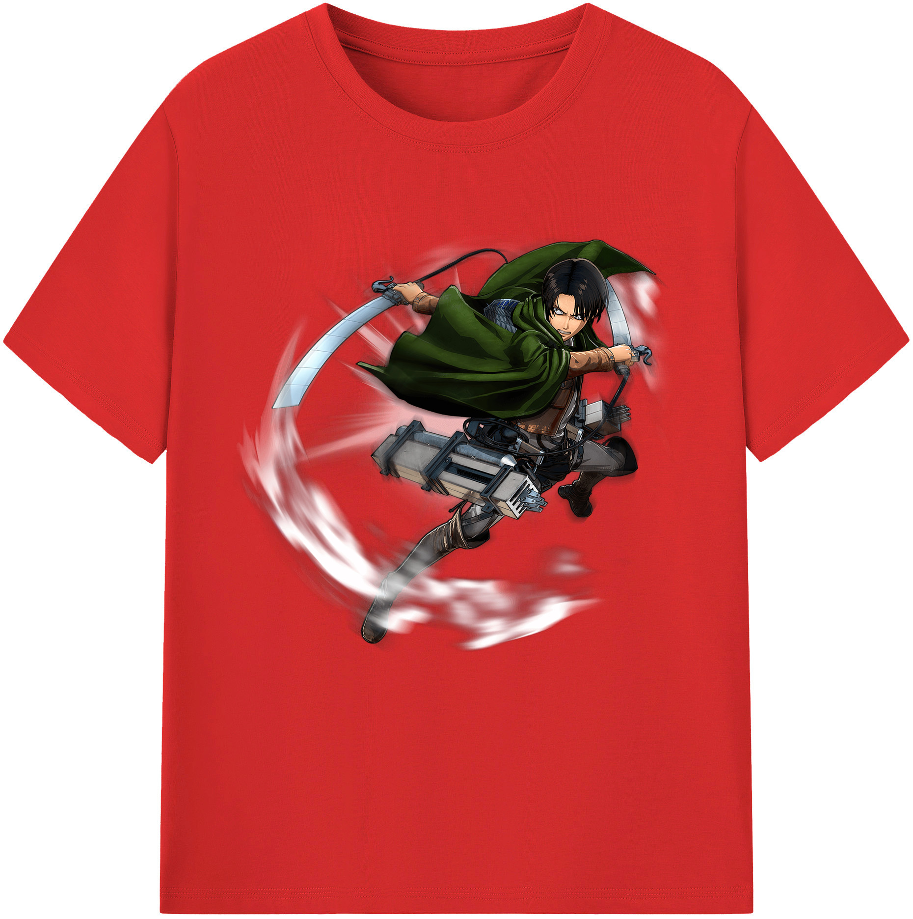 （画像用） 進撃の巨人 リヴァイ·アッカーマン Attack on Titan Levi Ackerman 綿100％半袖Tシャツ（フロントプリント）