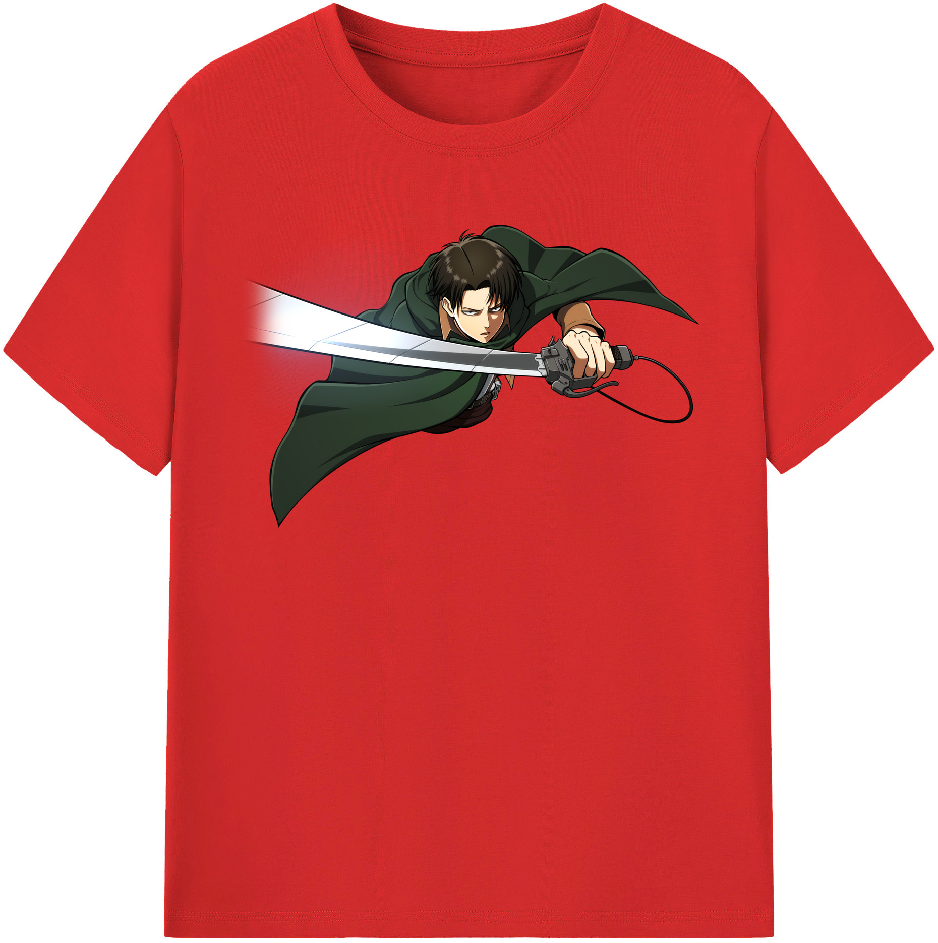 （画像用） 進撃の巨人 リヴァイ·アッカーマン Attack on Titan Levi Ackerman 綿100％半袖Tシャツ（フロントプリント）