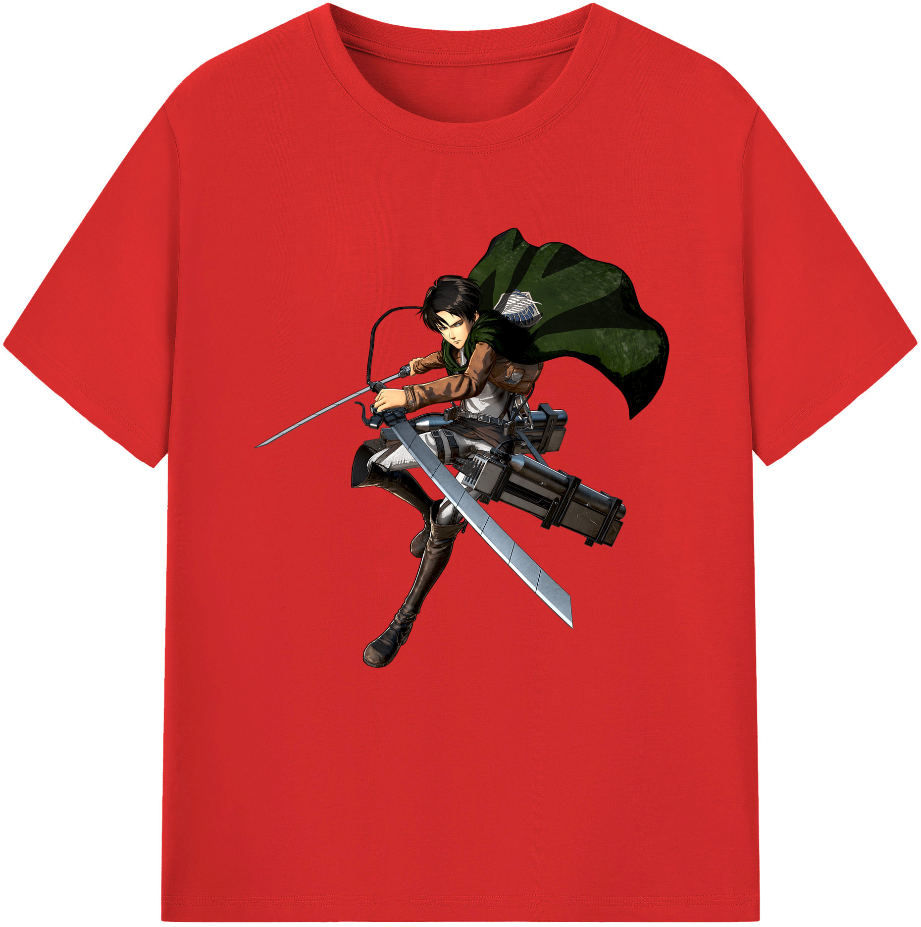 （画像用） 進撃の巨人 リヴァイ·アッカーマン Attack on Titan Levi Ackerman 綿100％半袖Tシャツ（フロントプリント）