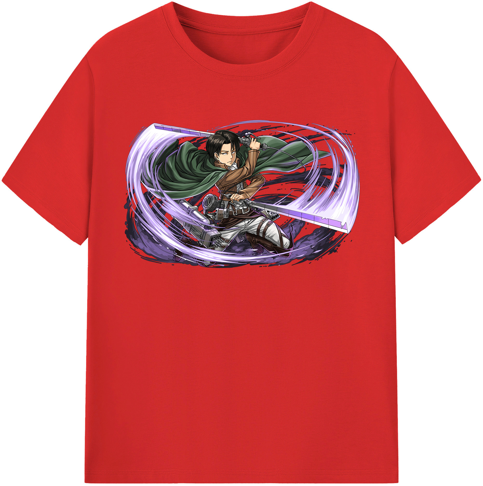 （画像用） 進撃の巨人 リヴァイ·アッカーマン Attack on Titan Levi Ackerman 綿100％半袖Tシャツ（フロントプリント）