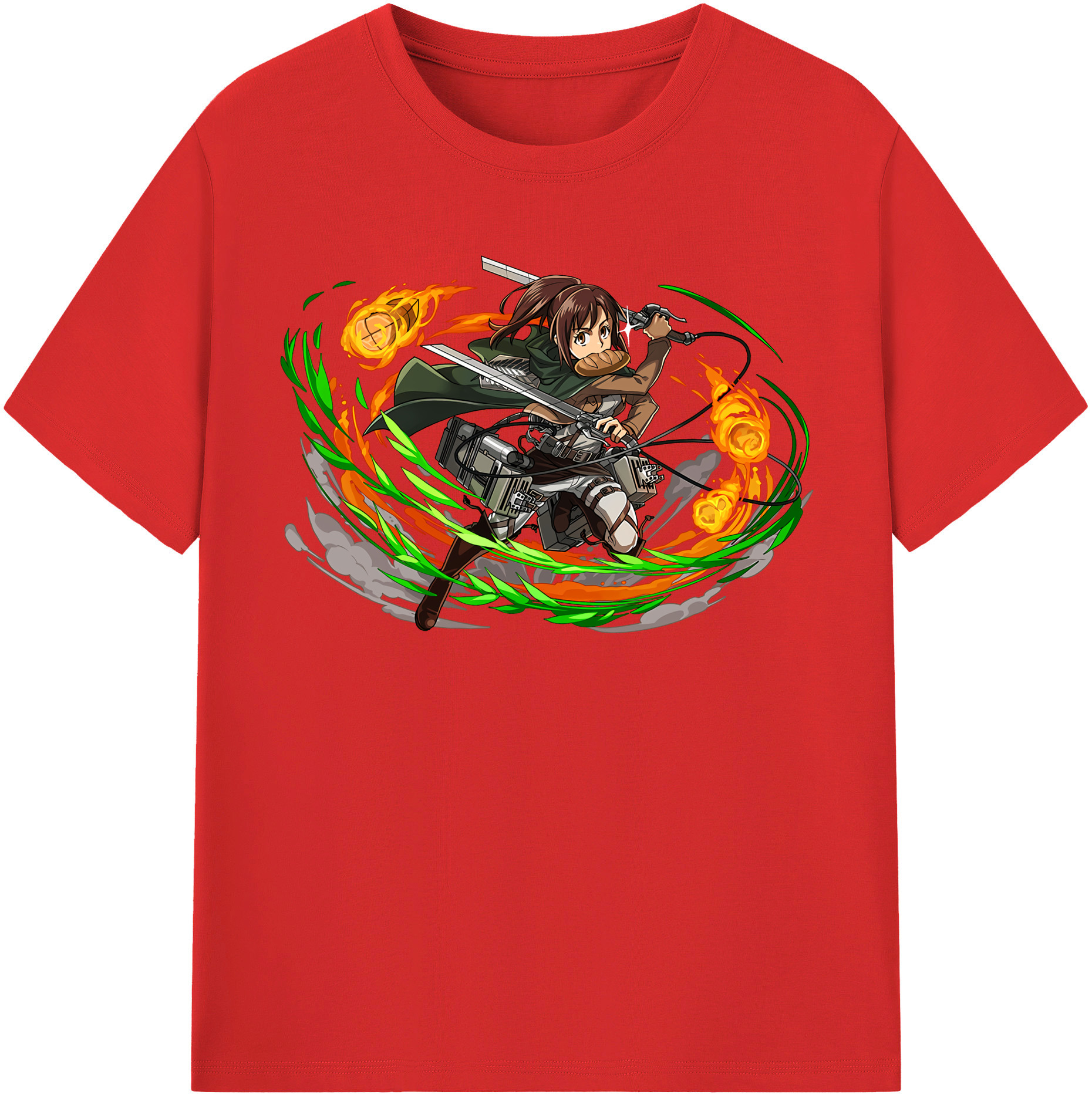 （画像用） 進撃の巨人 サシャ·ブラウス Attack on Titan Sasha Blaus 綿100％半袖Tシャツ（フロントプリント）
