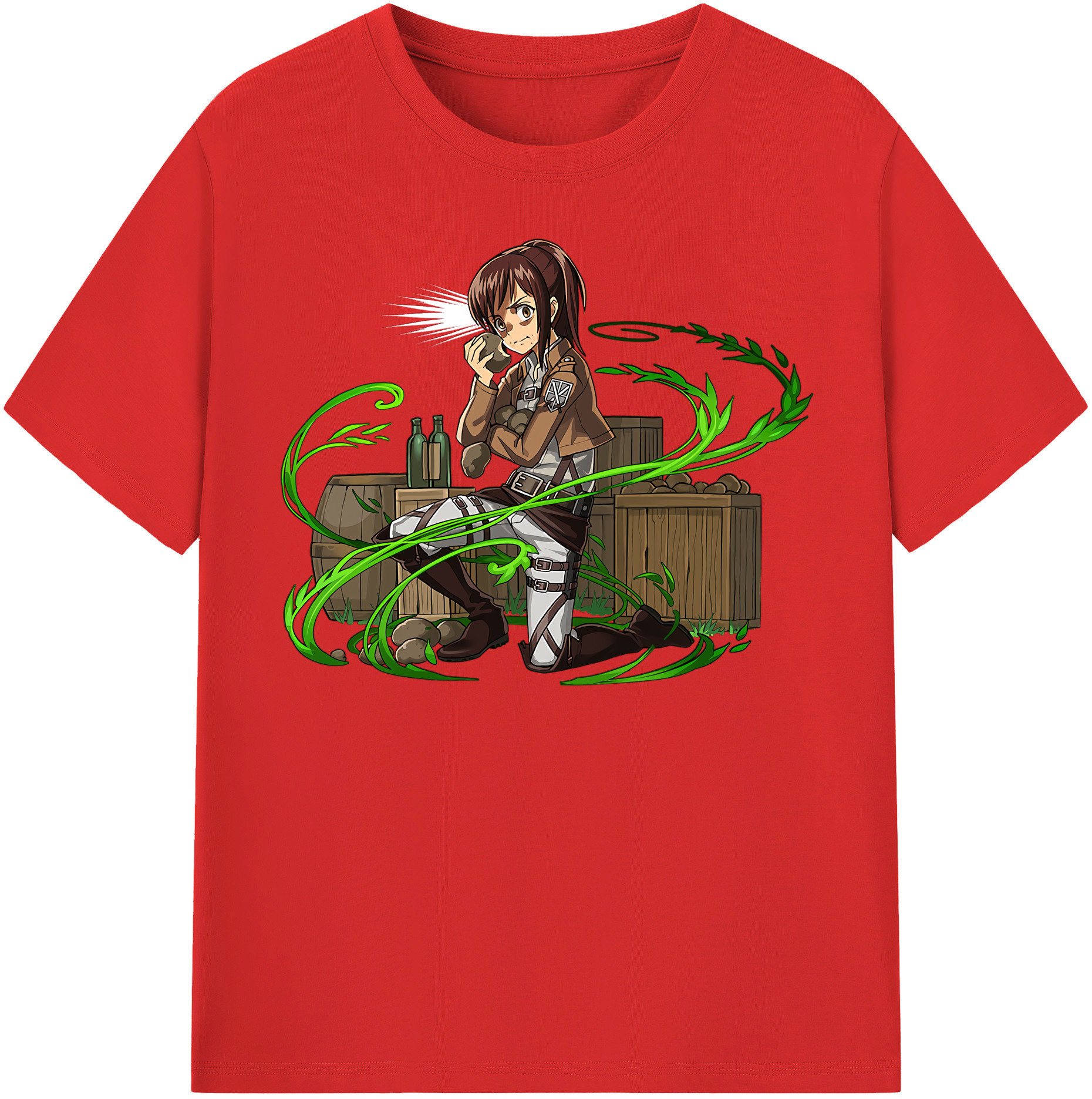 （画像用） 進撃の巨人 サシャ·ブラウス Attack on Titan Sasha Blaus 綿100％半袖Tシャツ（フロントプリント）