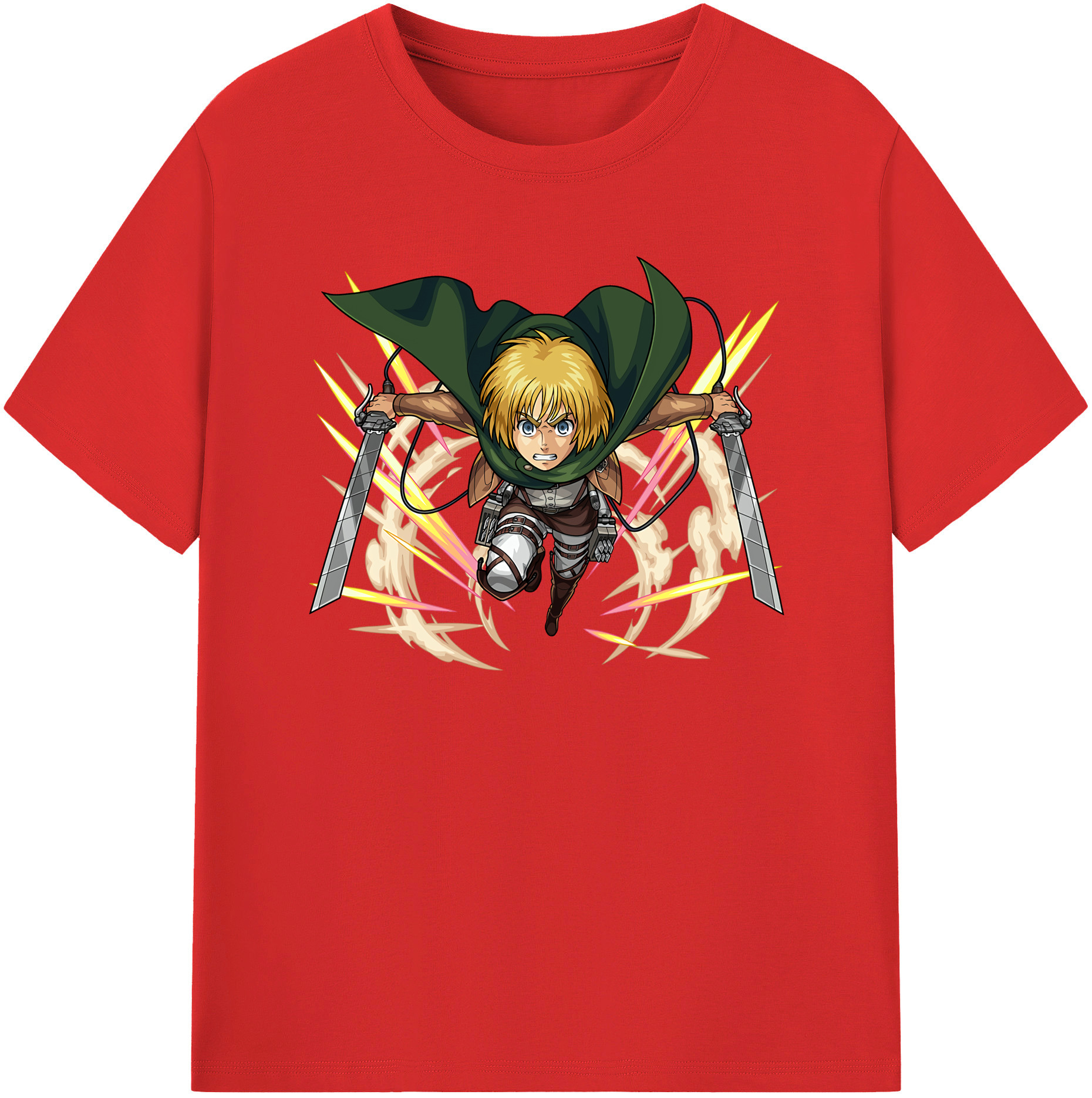 （画像用） 進撃の巨人 アルミン·アルレルト Attack on Titan Armin Arlert 綿100％半袖Tシャツ（フロントプリント）