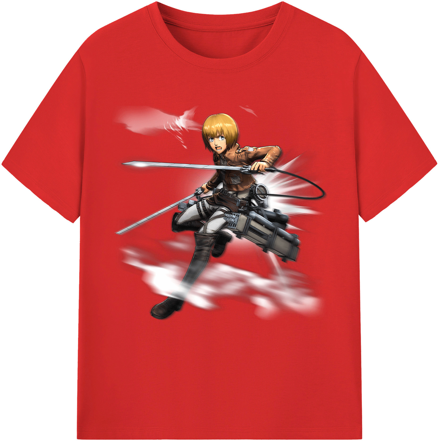 （画像用） 進撃の巨人 アルミン·アルレルト Attack on Titan Armin Arlert 綿100％半袖Tシャツ（フロントプリント）