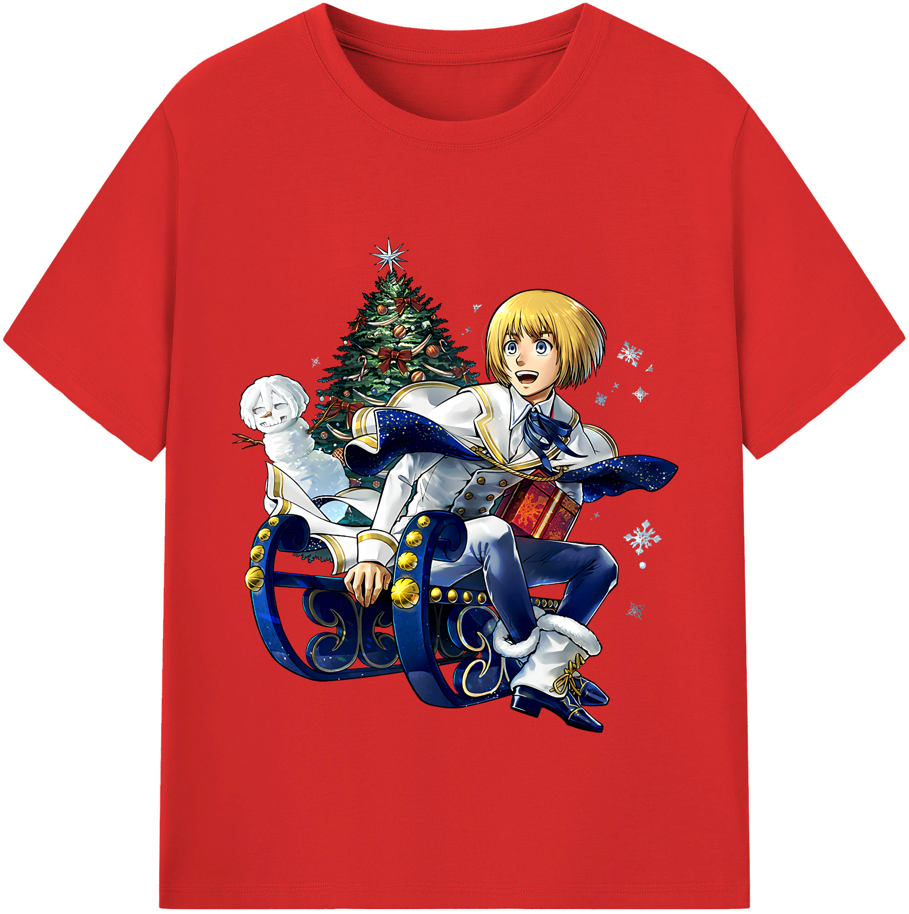 （画像用） 進撃の巨人 アルミン·アルレルト Attack on Titan Armin Arlert 綿100％半袖Tシャツ（フロントプリント）