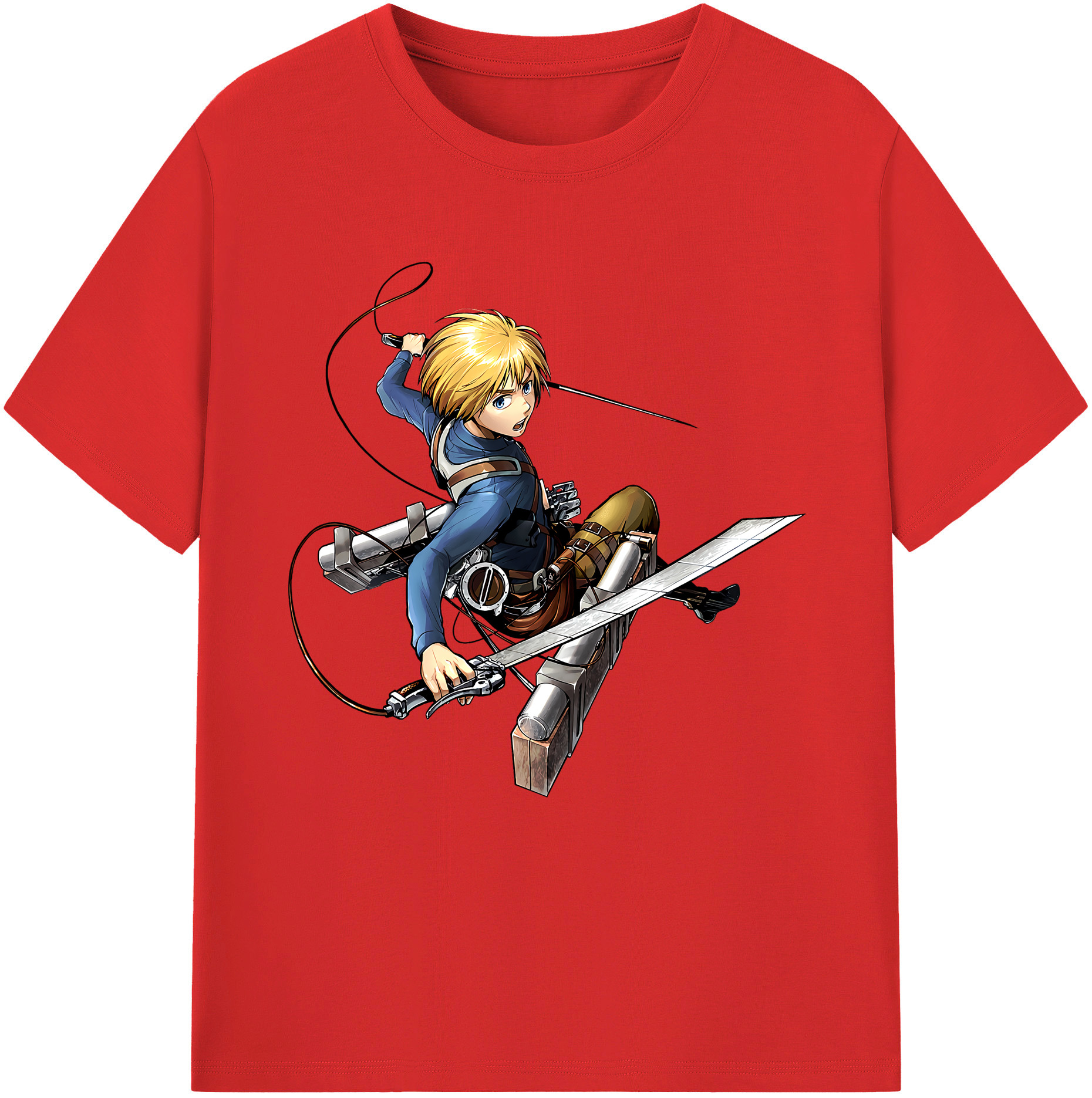 （画像用） 進撃の巨人 アルミン·アルレルト Attack on Titan Armin Arlert 綿100％半袖Tシャツ（フロントプリント）