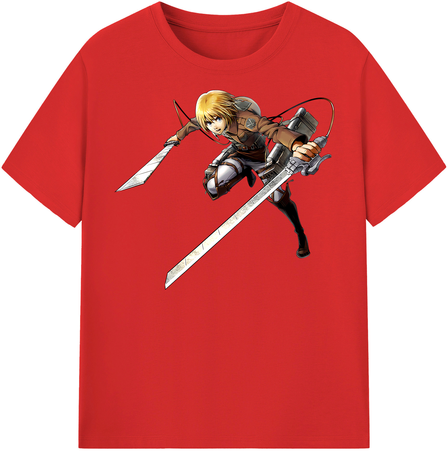 （画像用） 進撃の巨人 アルミン·アルレルト Attack on Titan Armin Arlert 綿100％半袖Tシャツ（フロントプリント）