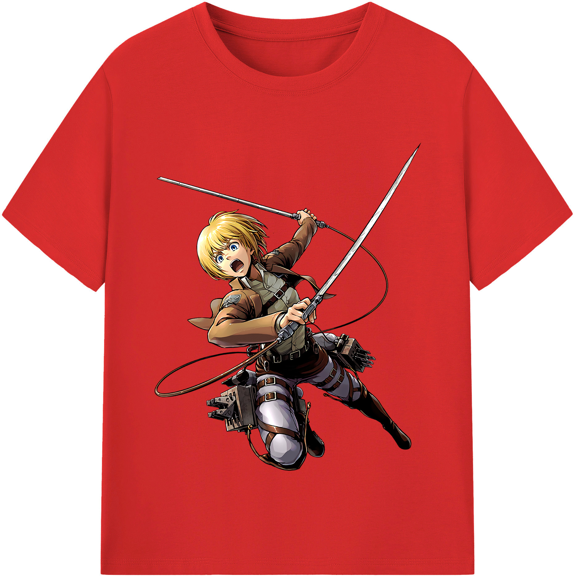 （画像用） 進撃の巨人 アルミン·アルレルト Attack on Titan Armin Arlert 綿100％半袖Tシャツ（フロントプリント）