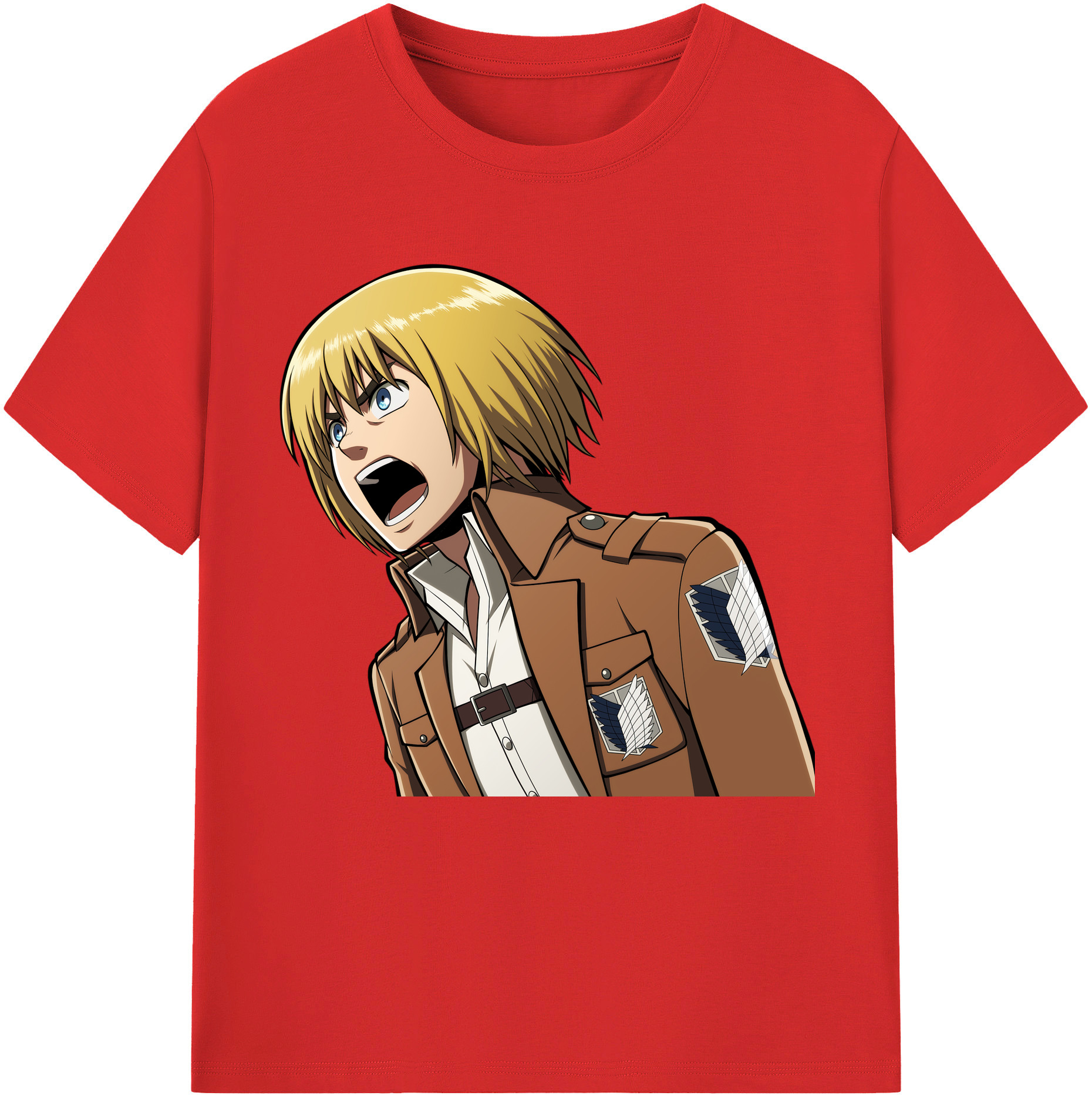 （画像用） 進撃の巨人 アルミン·アルレルト Attack on Titan Armin Arlert 綿100％半袖Tシャツ（フロントプリント）