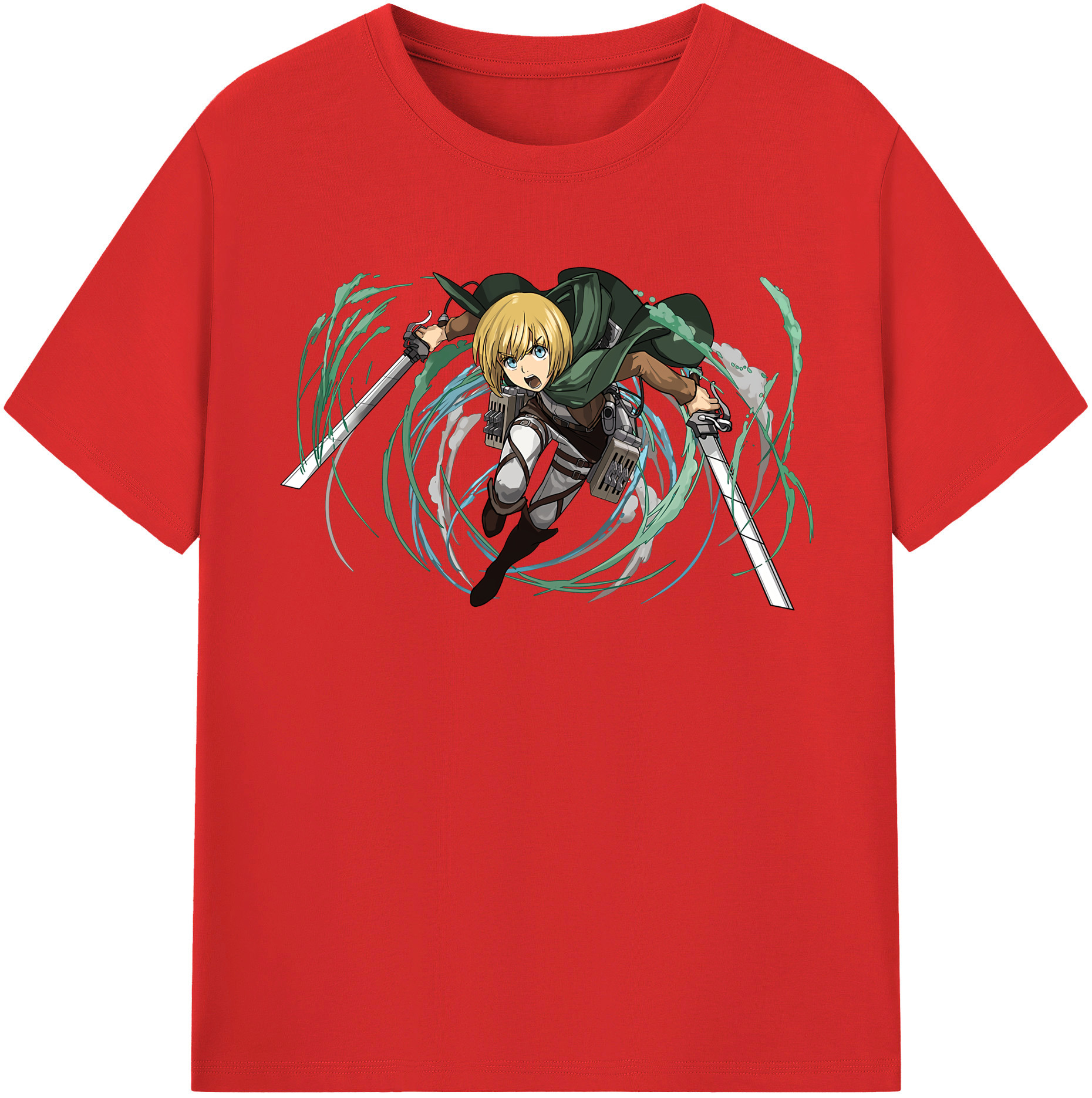 （画像用） 進撃の巨人 アルミン·アルレルト Attack on Titan Armin Arlert 綿100％半袖Tシャツ（フロントプリント）