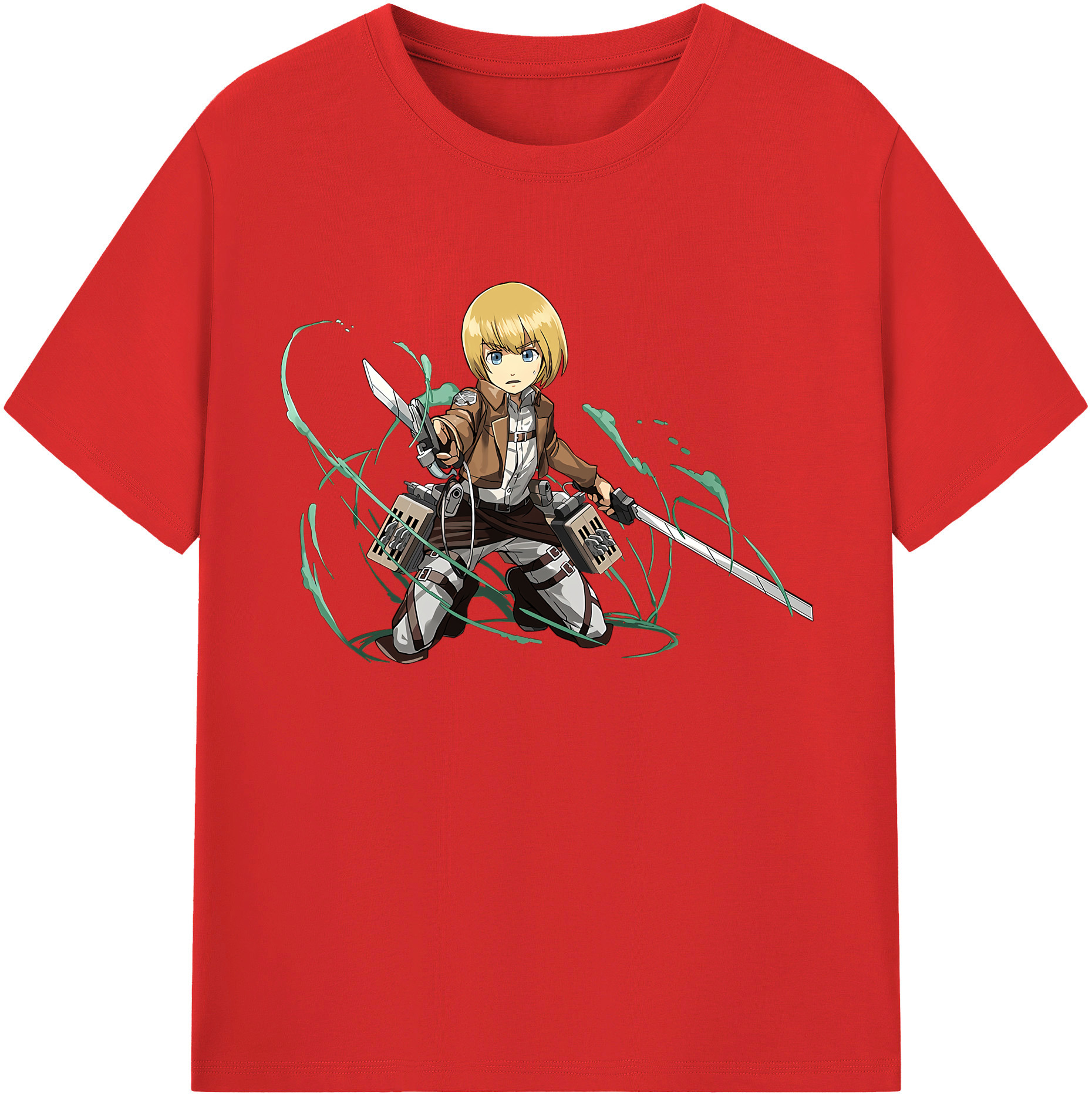（画像用） 進撃の巨人 アルミン·アルレルト Attack on Titan Armin Arlert 綿100％半袖Tシャツ（フロントプリント）