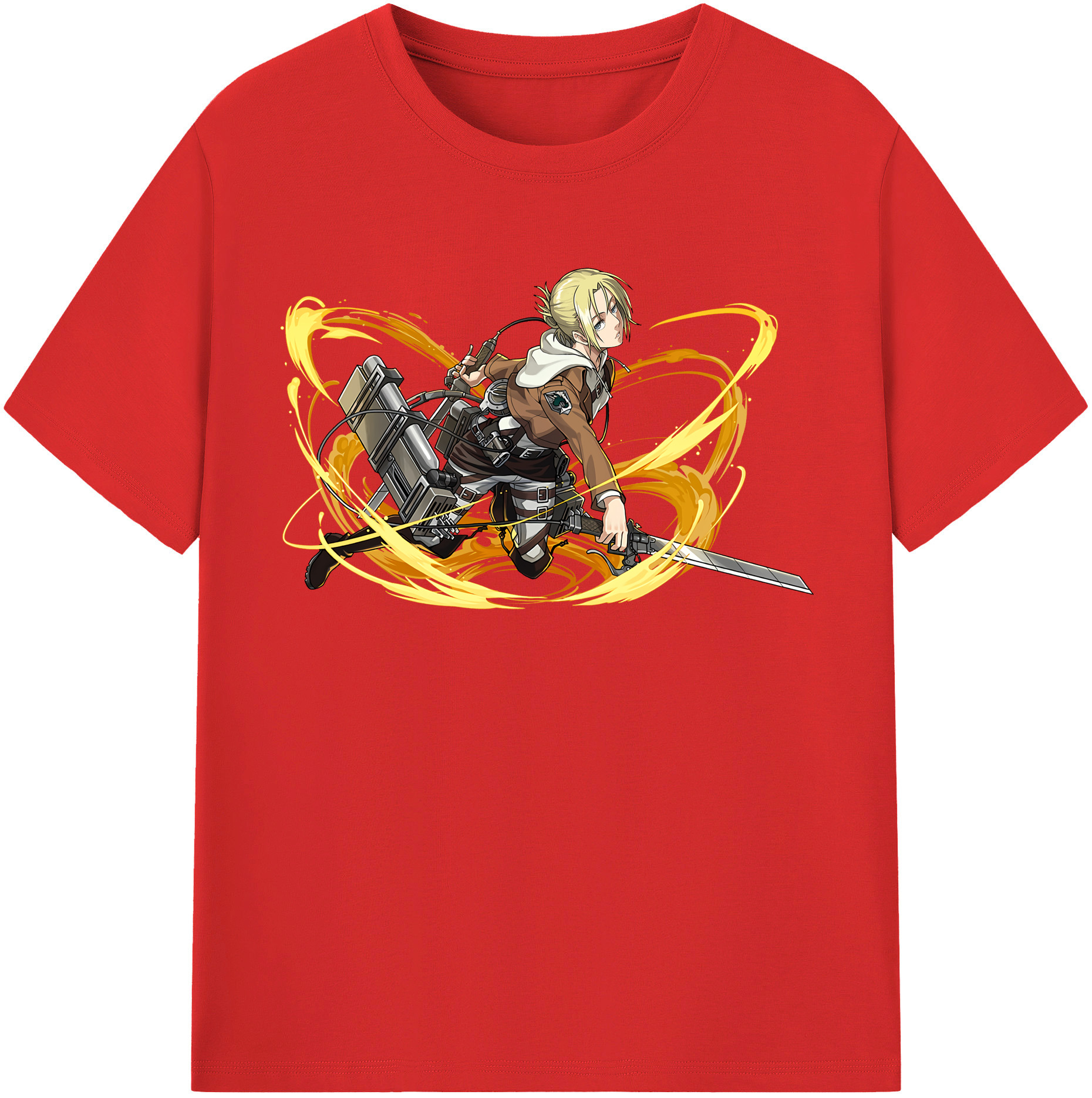 （画像用） 進撃の巨人 アニ・レオンハート Attack on Titan Annie Leonhart 綿100％半袖Tシャツ（フロントプリント）
