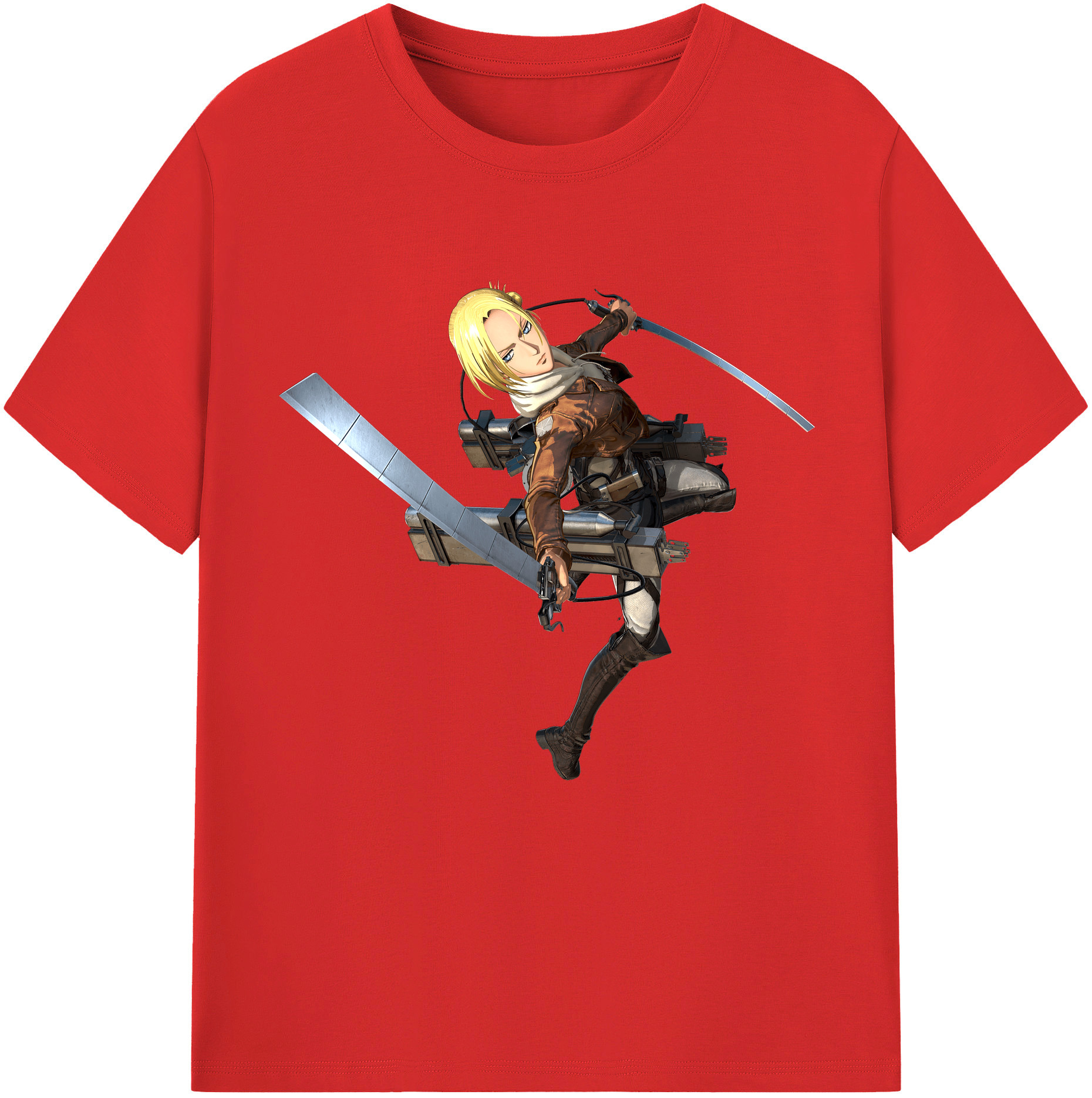 （画像用） 進撃の巨人 アニ・レオンハート Attack on Titan Annie Leonhart 綿100％半袖Tシャツ（フロントプリント）