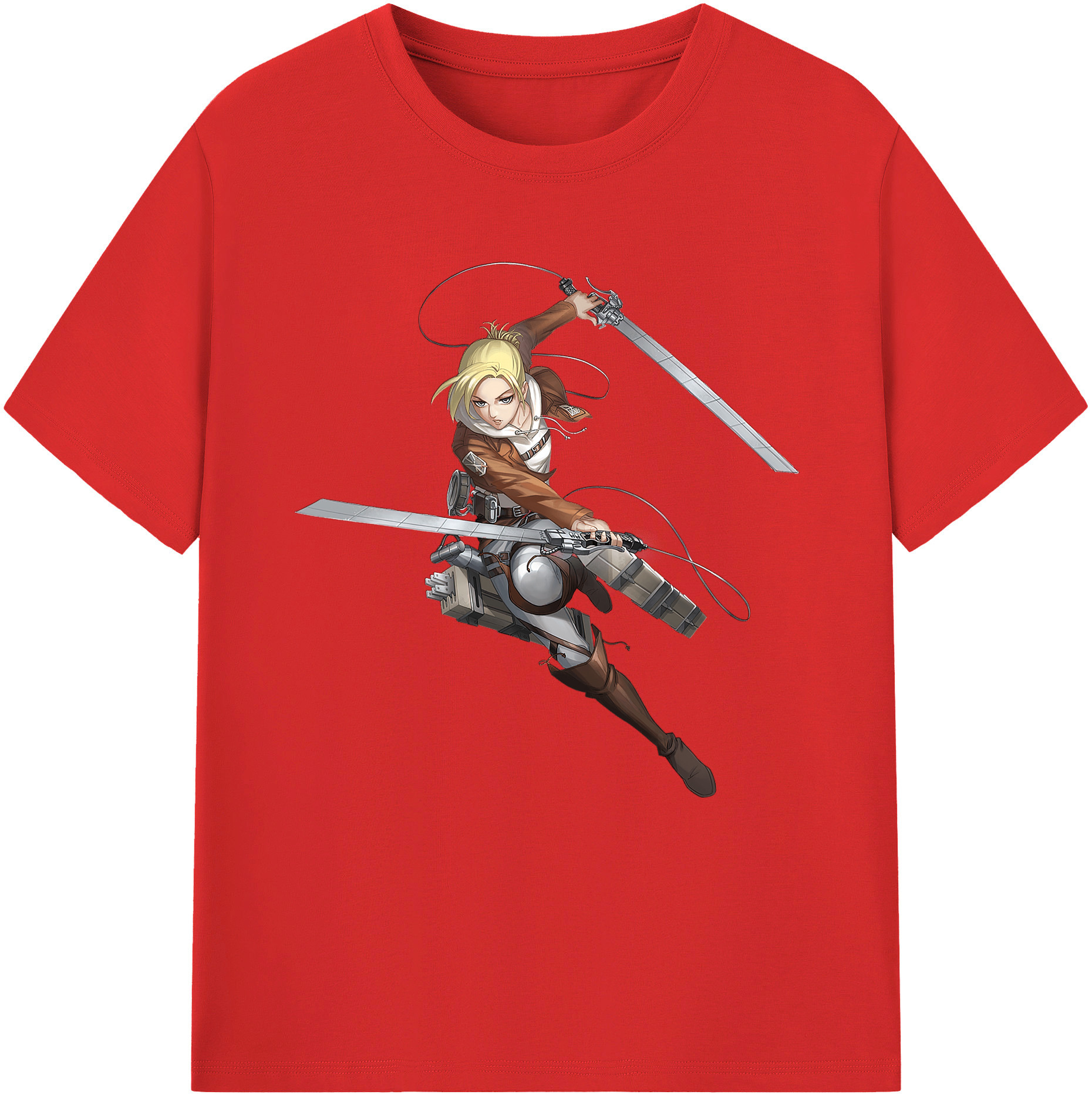 （画像用） 進撃の巨人 アニ・レオンハート Attack on Titan Annie Leonhart 綿100％半袖Tシャツ（フロントプリント）