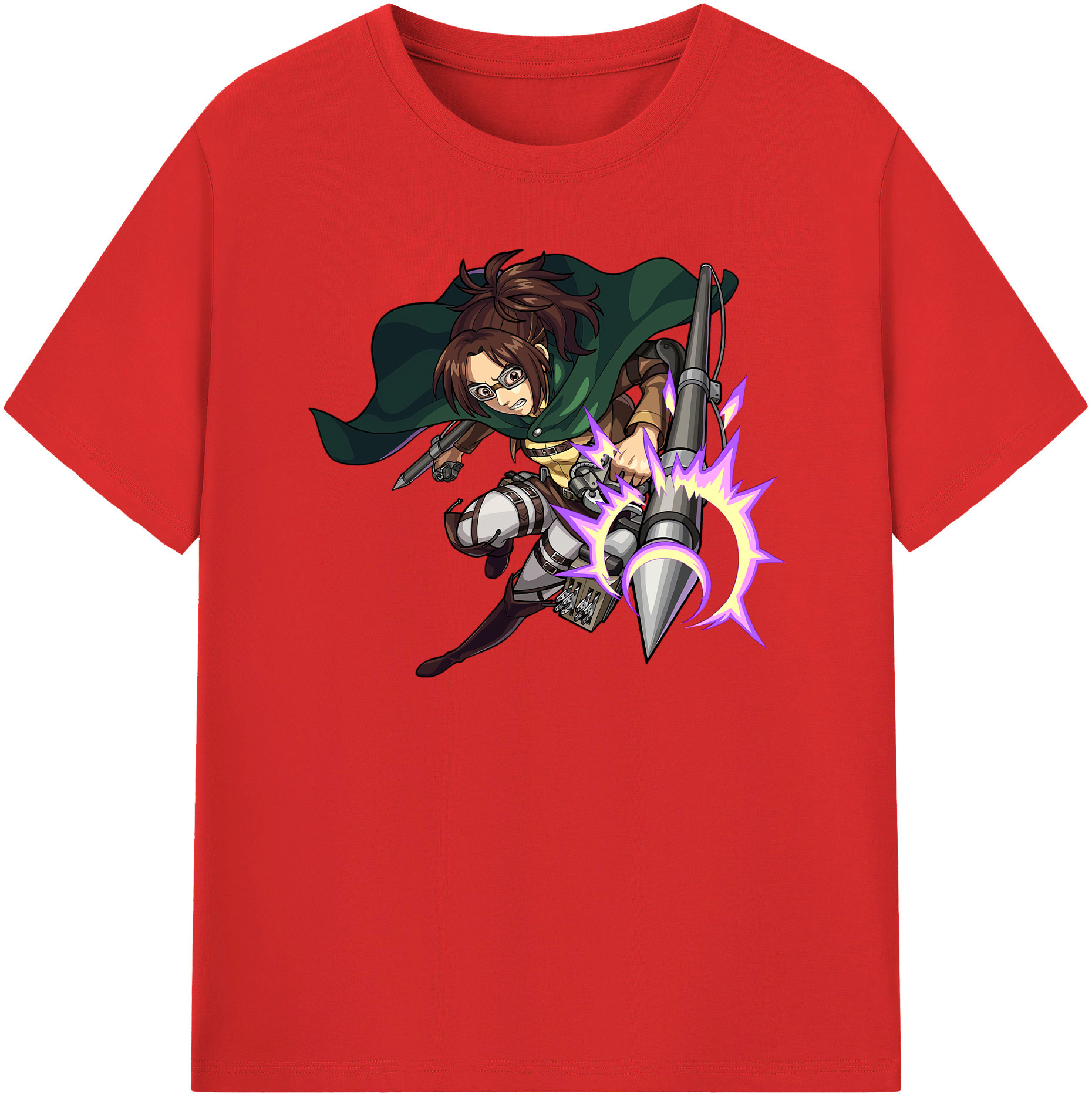（画像用） 進撃の巨人 ハンジ·ゾエ Attack on Titan Hanji Zoe 綿100％半袖Tシャツ（フロントプリント）