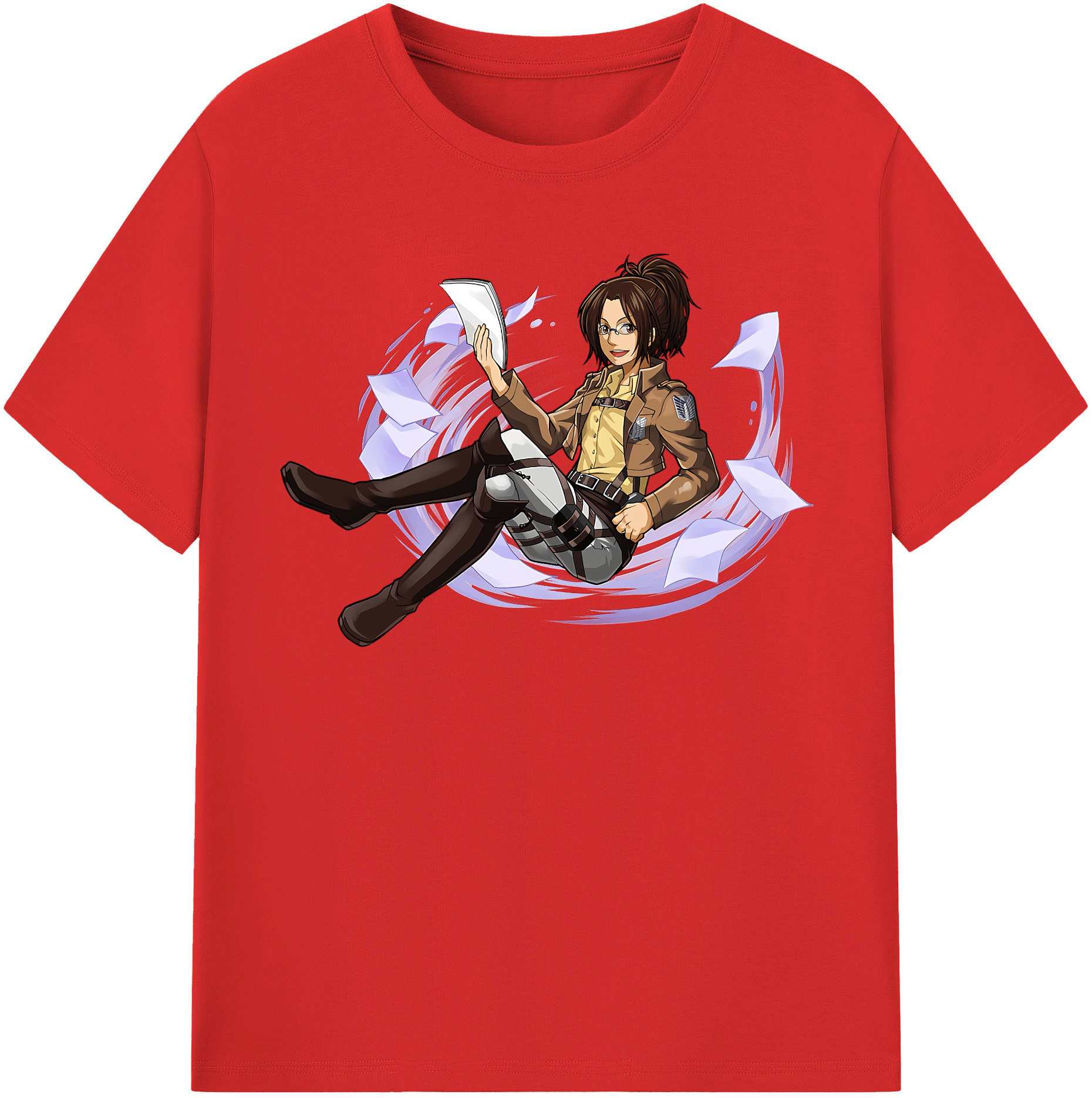 （画像用） 進撃の巨人 ハンジ·ゾエ Attack on Titan Hanji Zoe 綿100％半袖Tシャツ（フロントプリント）