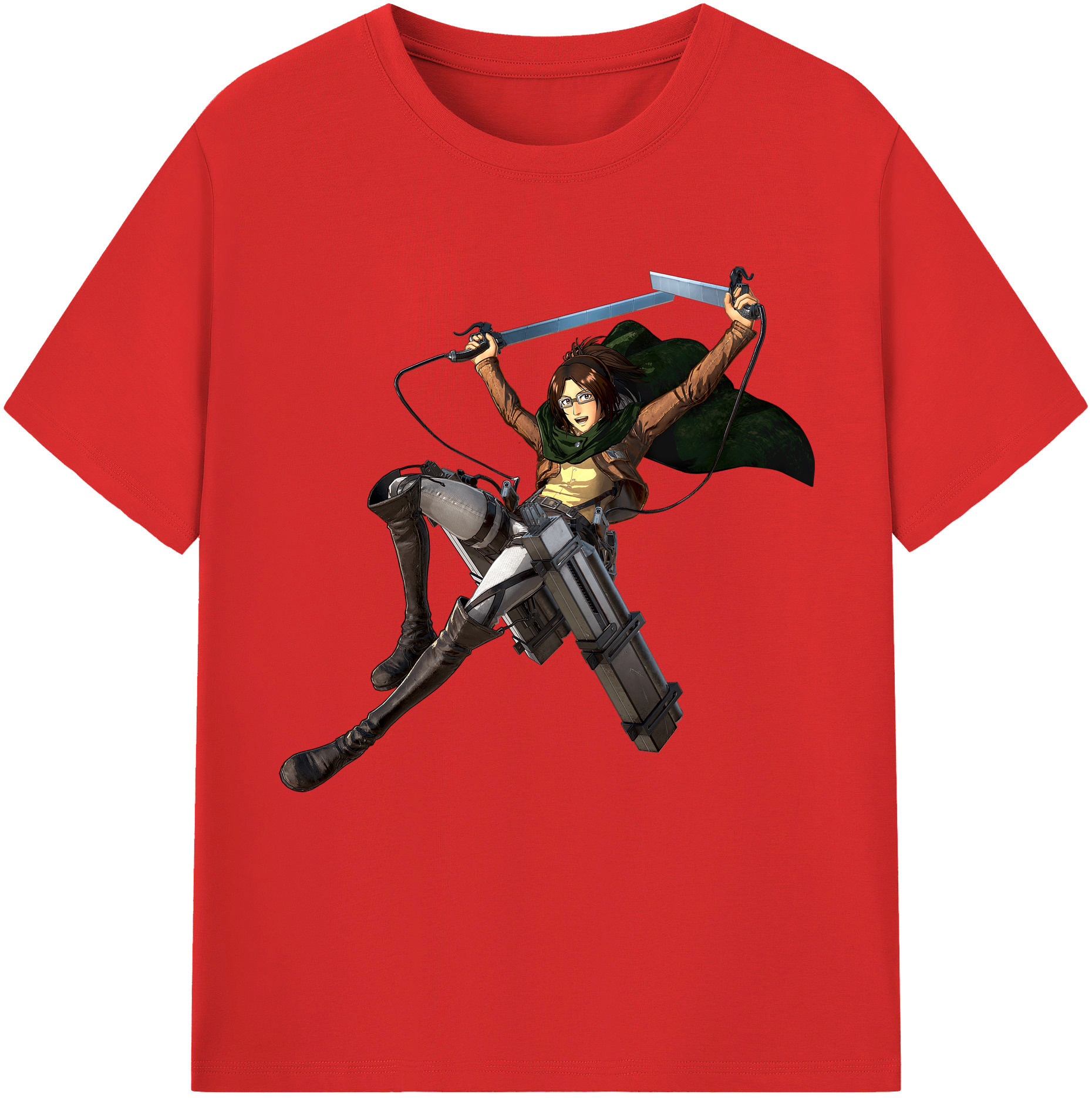 （画像用） 進撃の巨人 ハンジ·ゾエ Attack on Titan Hanji Zoe 綿100％半袖Tシャツ（フロントプリント）