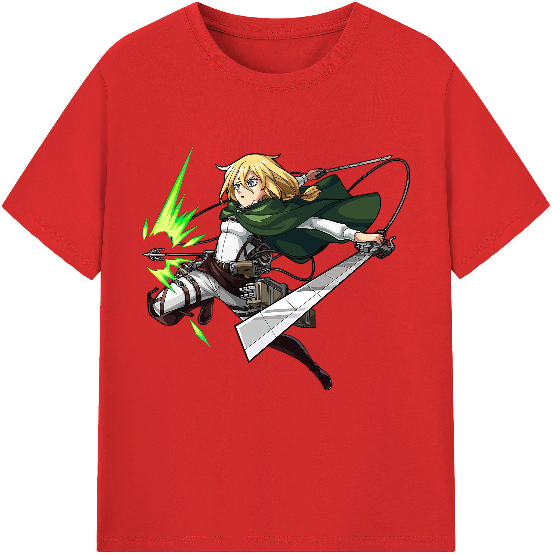 （画像用） 進撃の巨人 クリスタ·レンズ Attack on Titan Christa Lenz 綿100％半袖Tシャツ（フロントプリント）