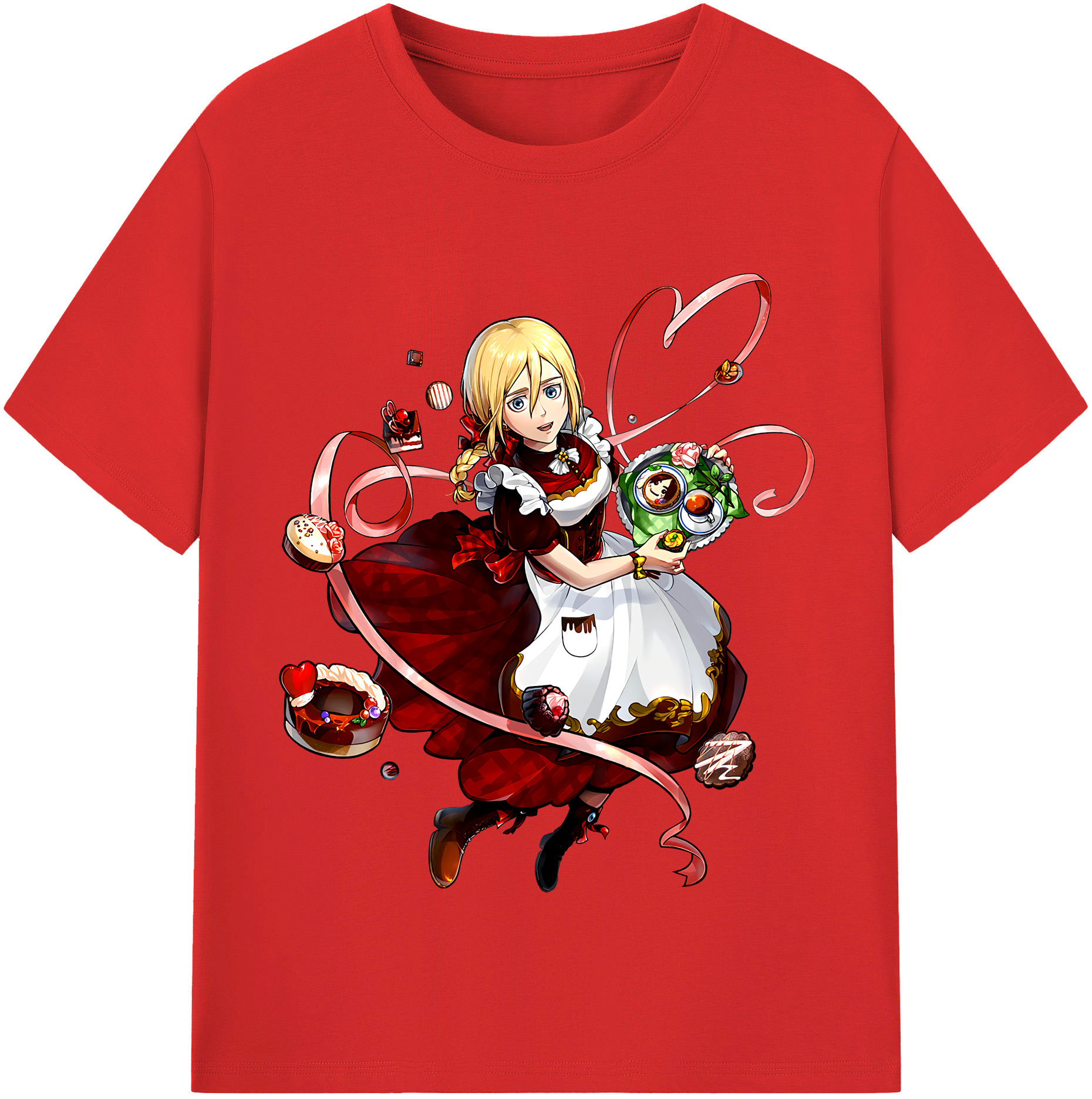 （画像用） 進撃の巨人 クリスタ·レンズ Attack on Titan Christa Lenz 綿100％半袖Tシャツ（フロントプリント）