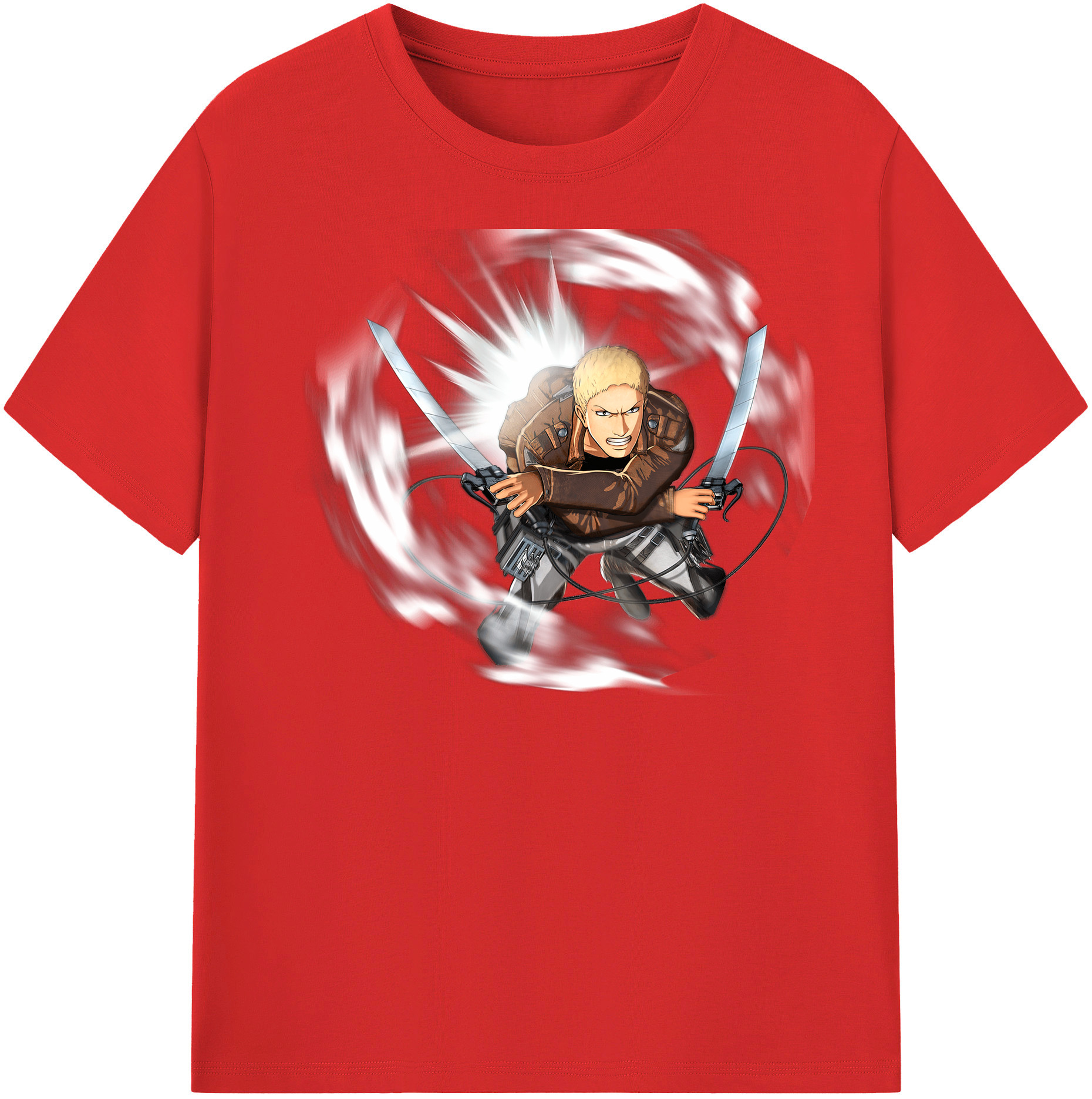 （画像用） 進撃の巨人 ライナー・ブラウン Attack on Titan Reiner Braun 綿100％半袖Tシャツ（フロントプリント）