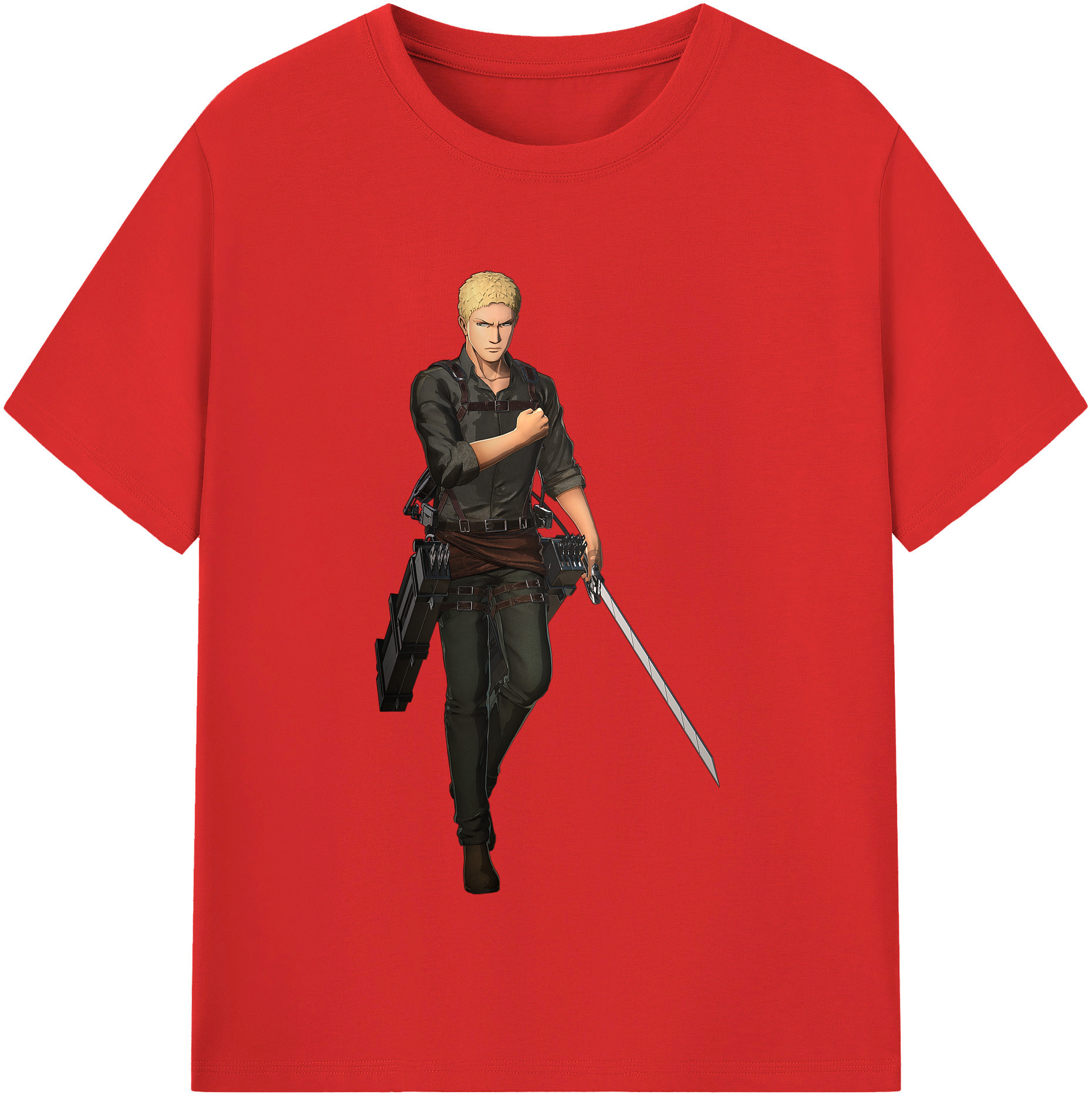 （画像用） 進撃の巨人 ライナー・ブラウン Attack on Titan Reiner Braun 綿100％半袖Tシャツ（フロントプリント）