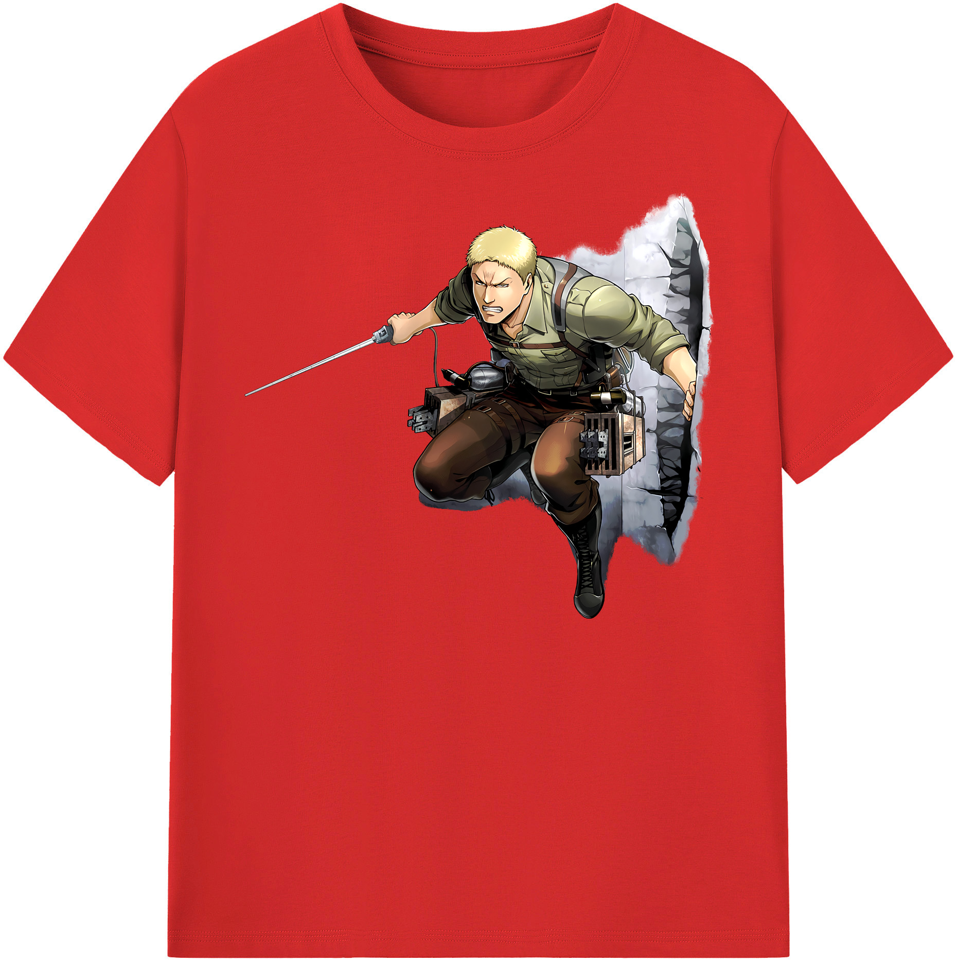 （画像用） 進撃の巨人 ライナー・ブラウン Attack on Titan Reiner Braun 綿100％半袖Tシャツ（フロントプリント）
