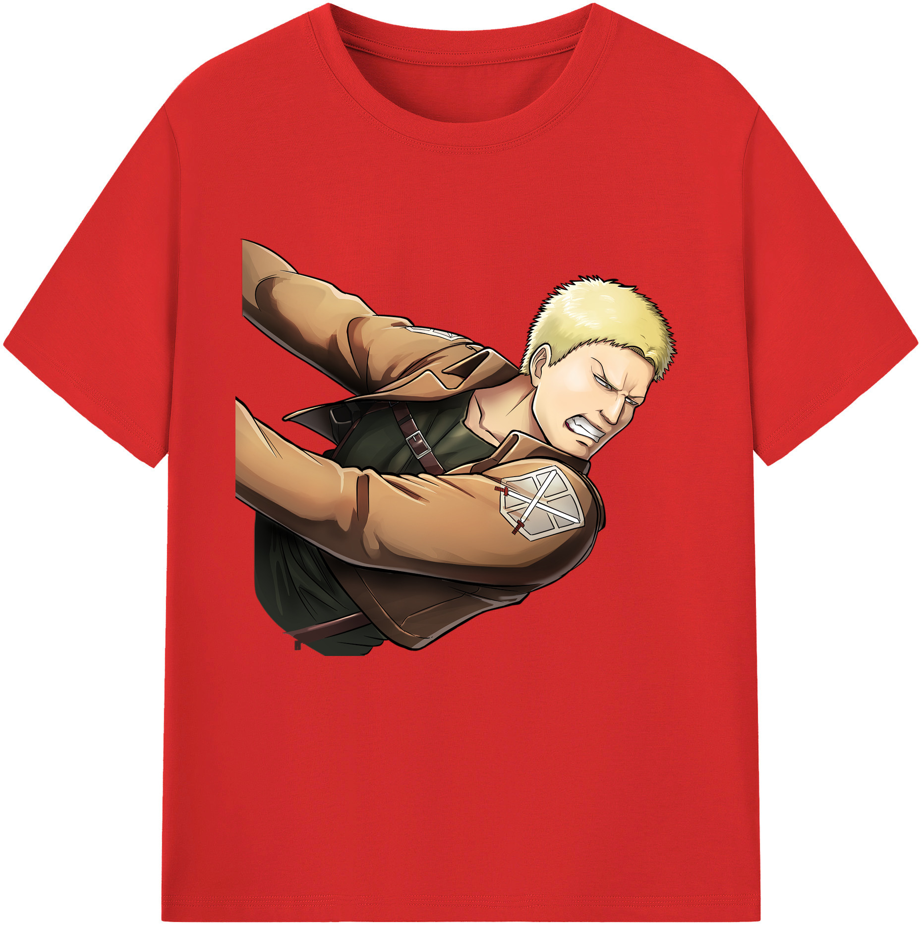 （画像用） 進撃の巨人 ライナー・ブラウン Attack on Titan Reiner Braun 綿100％半袖Tシャツ（フロントプリント）