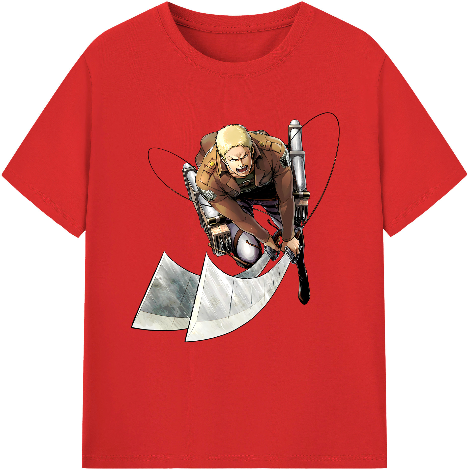 （画像用） 進撃の巨人 ライナー・ブラウン Attack on Titan Reiner Braun 綿100％半袖Tシャツ（フロントプリント）