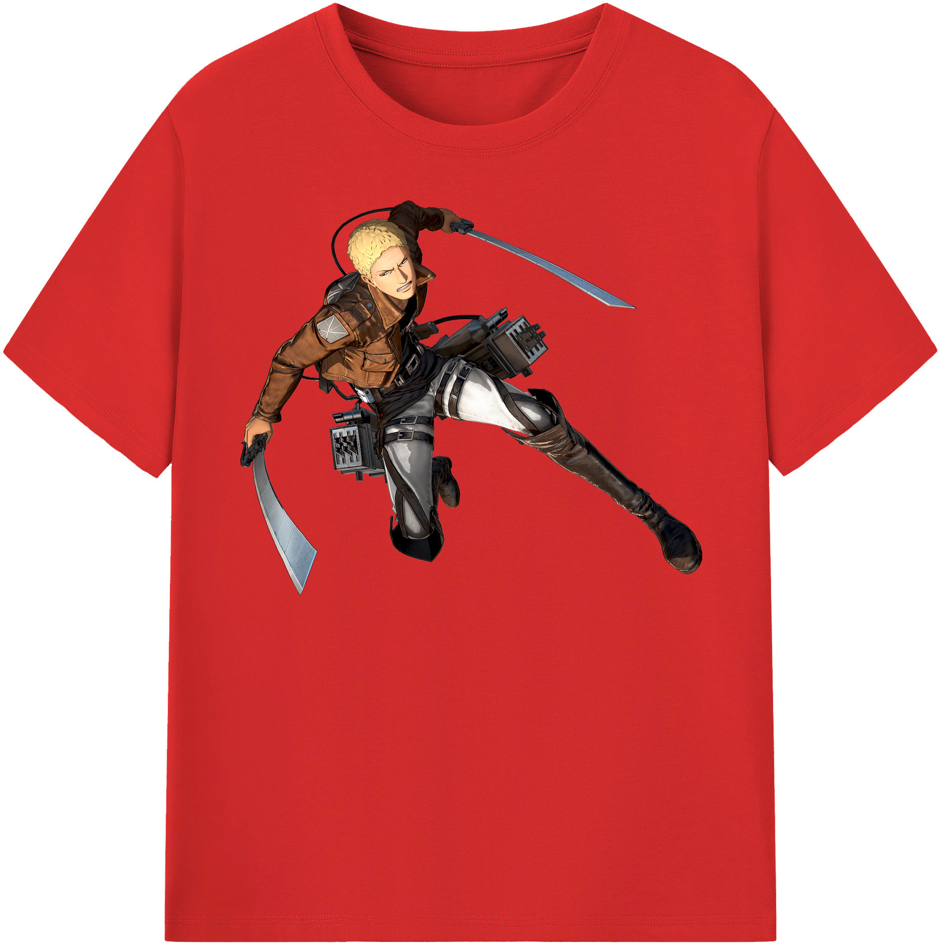 （画像用） 進撃の巨人 ライナー・ブラウン Attack on Titan Reiner Braun 綿100％半袖Tシャツ（フロントプリント）