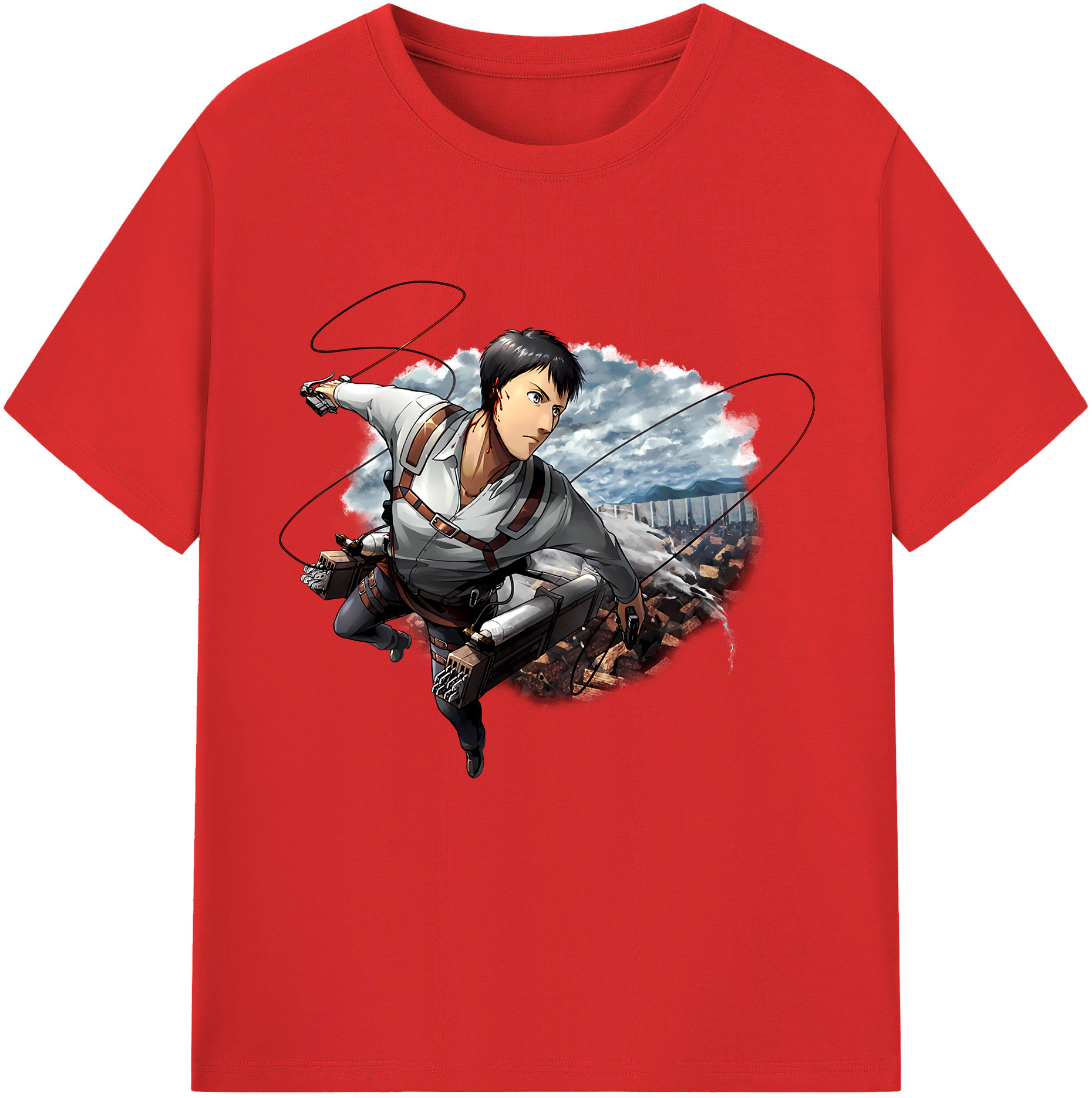 （画像用） 進撃の巨人 ベルトルト・フーバー Attack on Titan Bertholdt Hoover 綿100％半袖Tシャツ（フロントプリント）