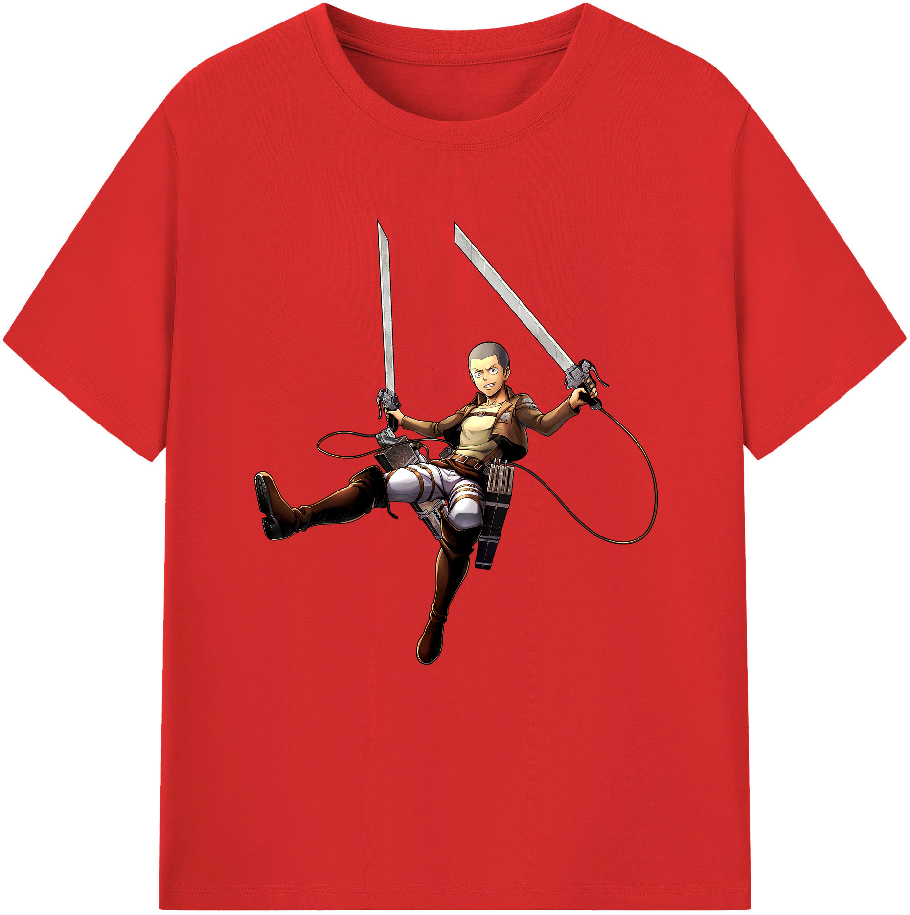 （画像用） 進撃の巨人 コニー·スプリンガー Attack on Titan Connie Springer 綿100％半袖Tシャツ（フロントプリント）