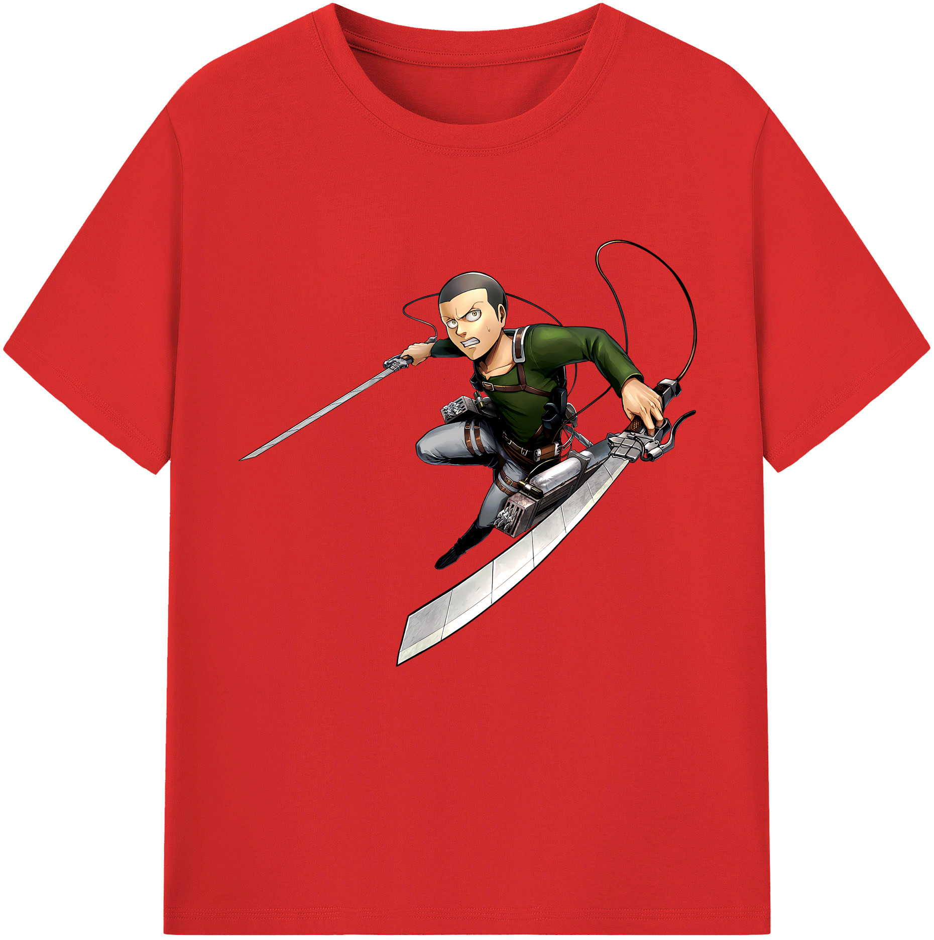 （画像用） 進撃の巨人 コニー·スプリンガー Attack on Titan Connie Springer 綿100％半袖Tシャツ（フロントプリント）