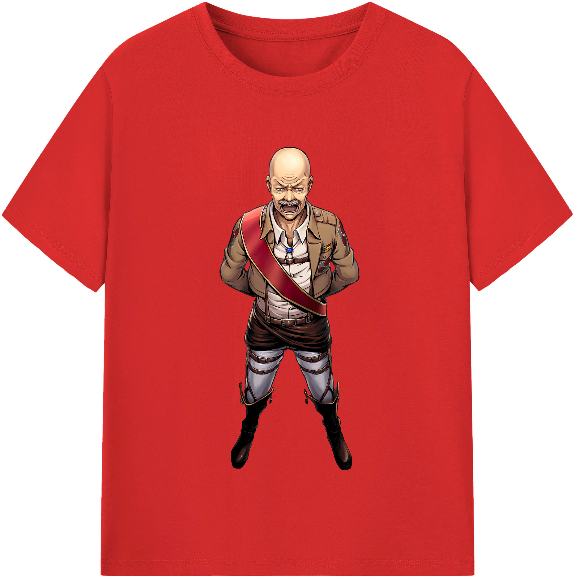 （画像用） 進撃の巨人 ドット·ピクシス Attack on Titan Dot Pixis 綿100％半袖Tシャツ（フロントプリント）