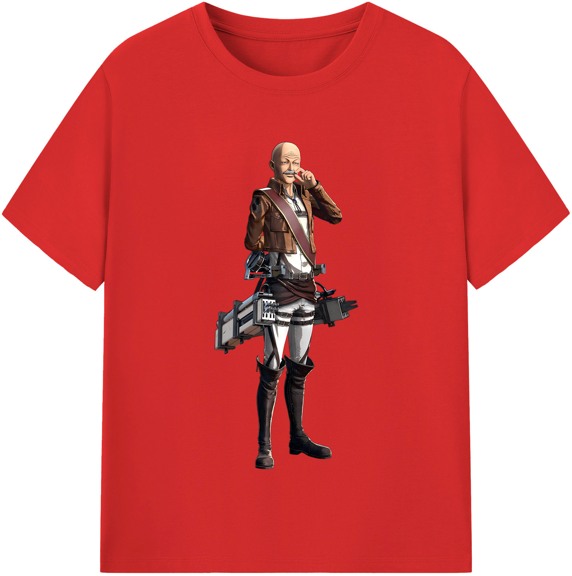 （画像用） 進撃の巨人 ドット·ピクシス Attack on Titan Dot Pixis 綿100％半袖Tシャツ（フロントプリント）