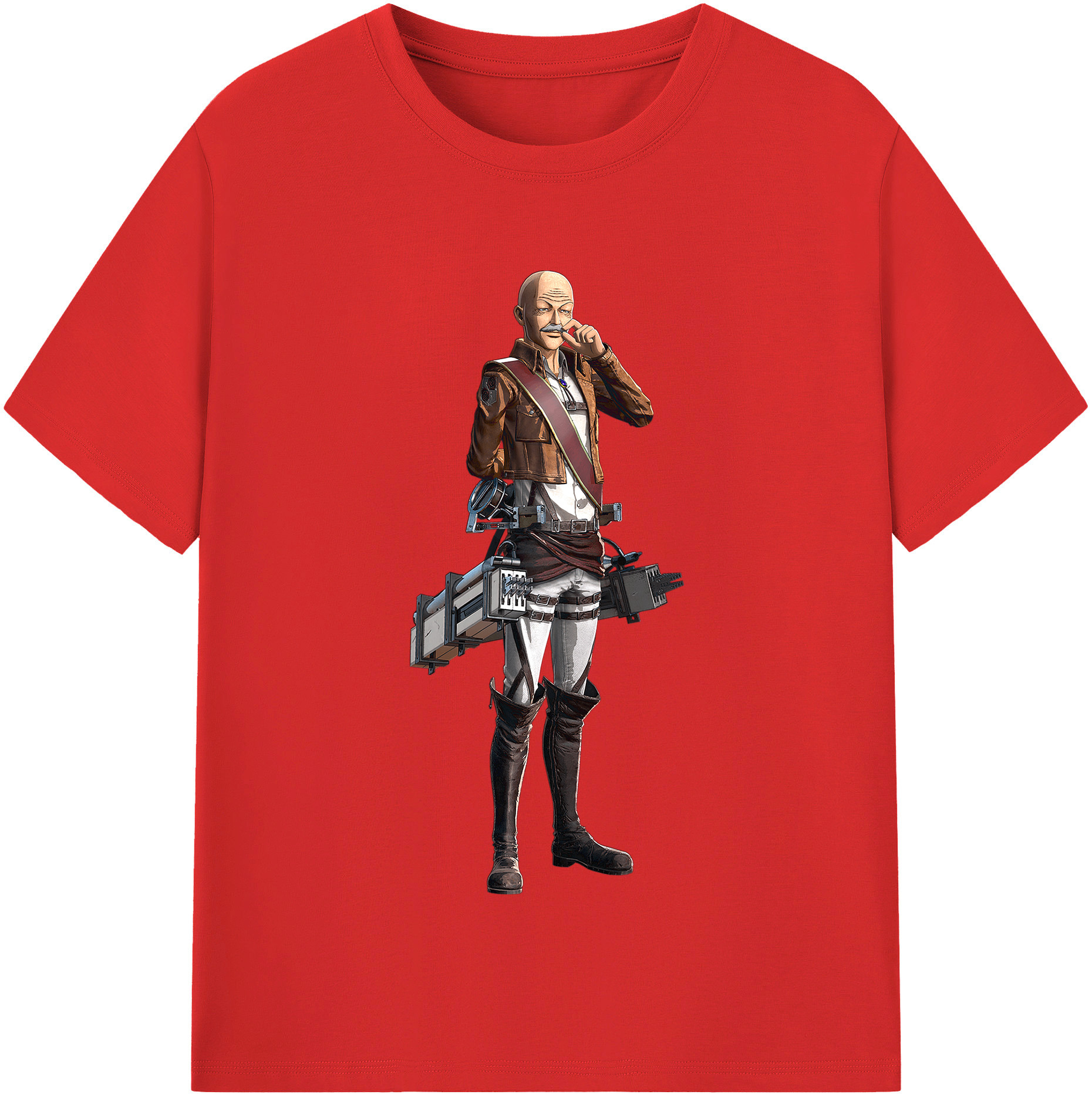 （画像用） 進撃の巨人 ドット·ピクシス Attack on Titan Dot Pixis 綿100％半袖Tシャツ（フロントプリント）