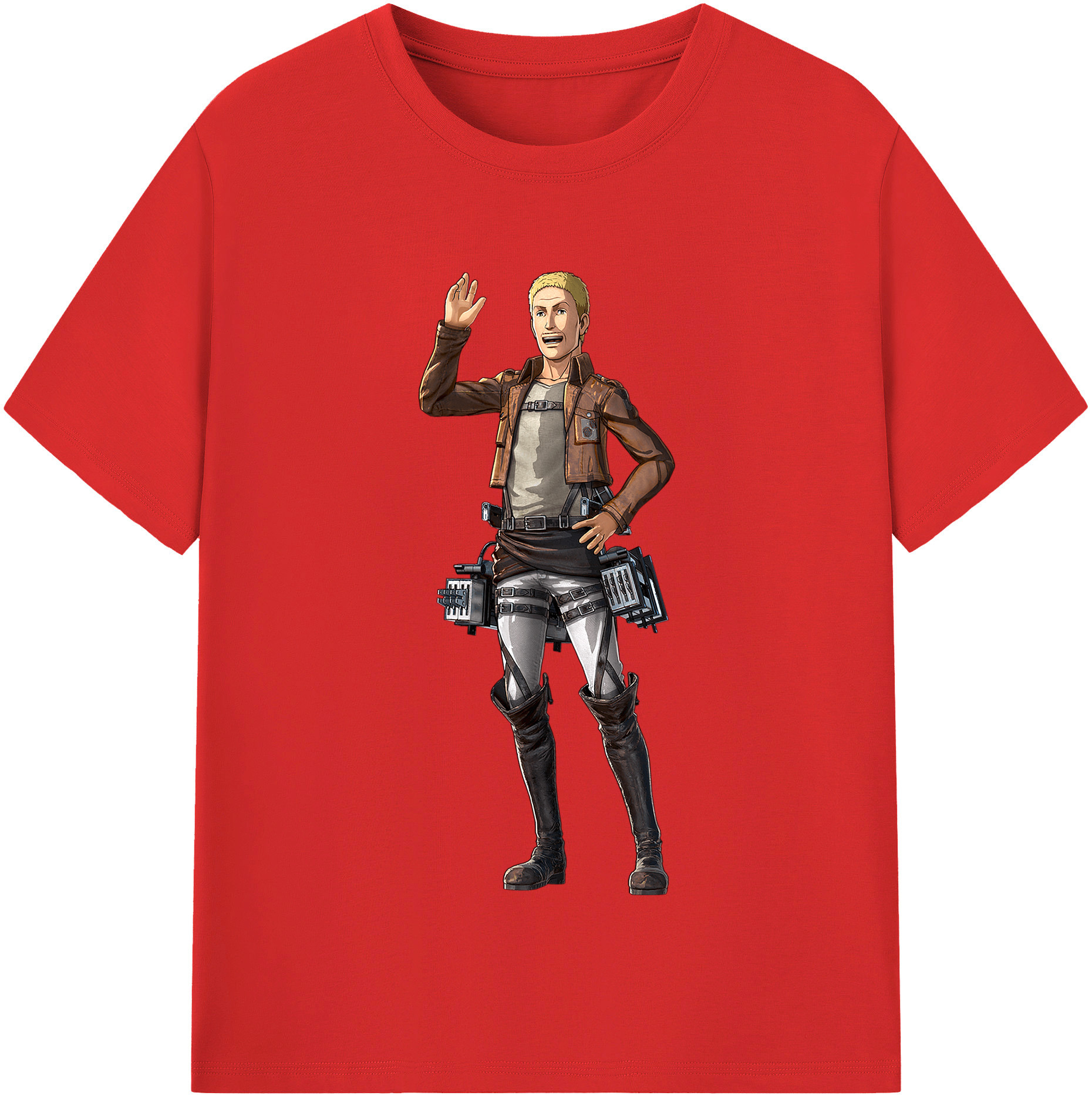 （画像用） 進撃の巨人 ハンネス Attack on Titan Hannes 綿100％半袖Tシャツ（フロントプリント）