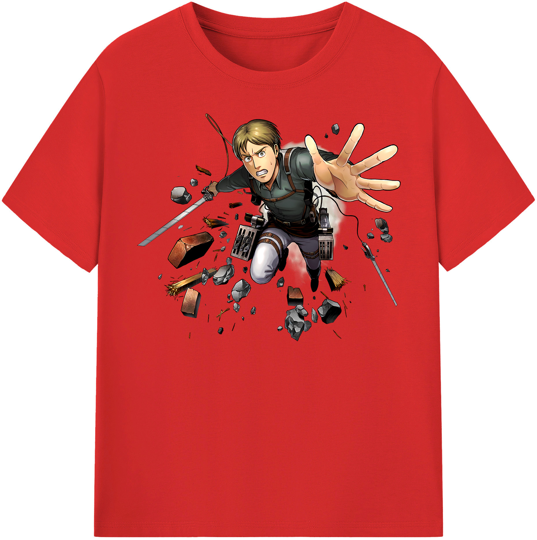 （画像用） 進撃の巨人 Attack on Titan 綿100％半袖Tシャツ（フロントプリント）