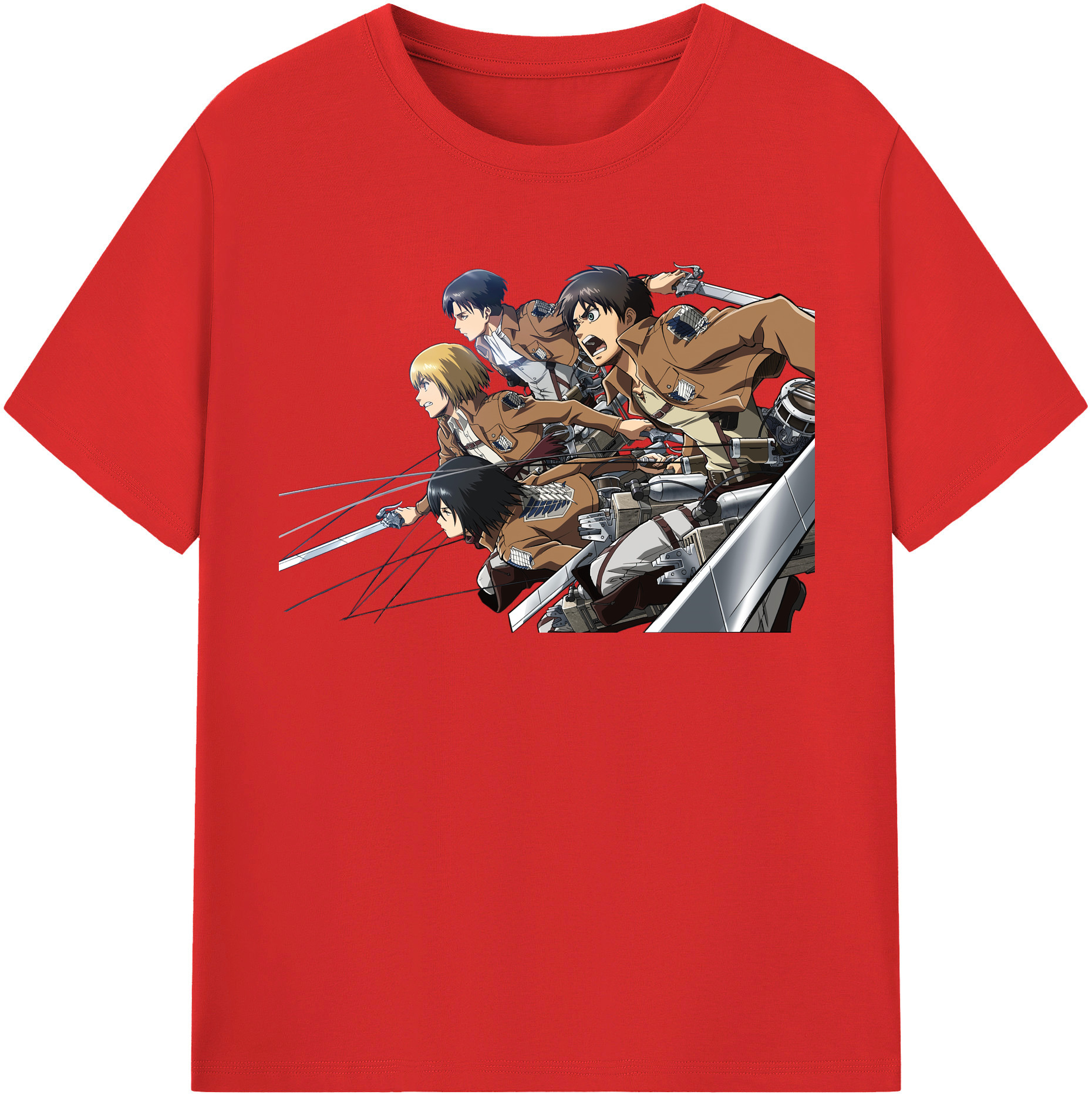 （画像用） 進撃の巨人 Attack on Titan 綿100％半袖Tシャツ（フロントプリント）