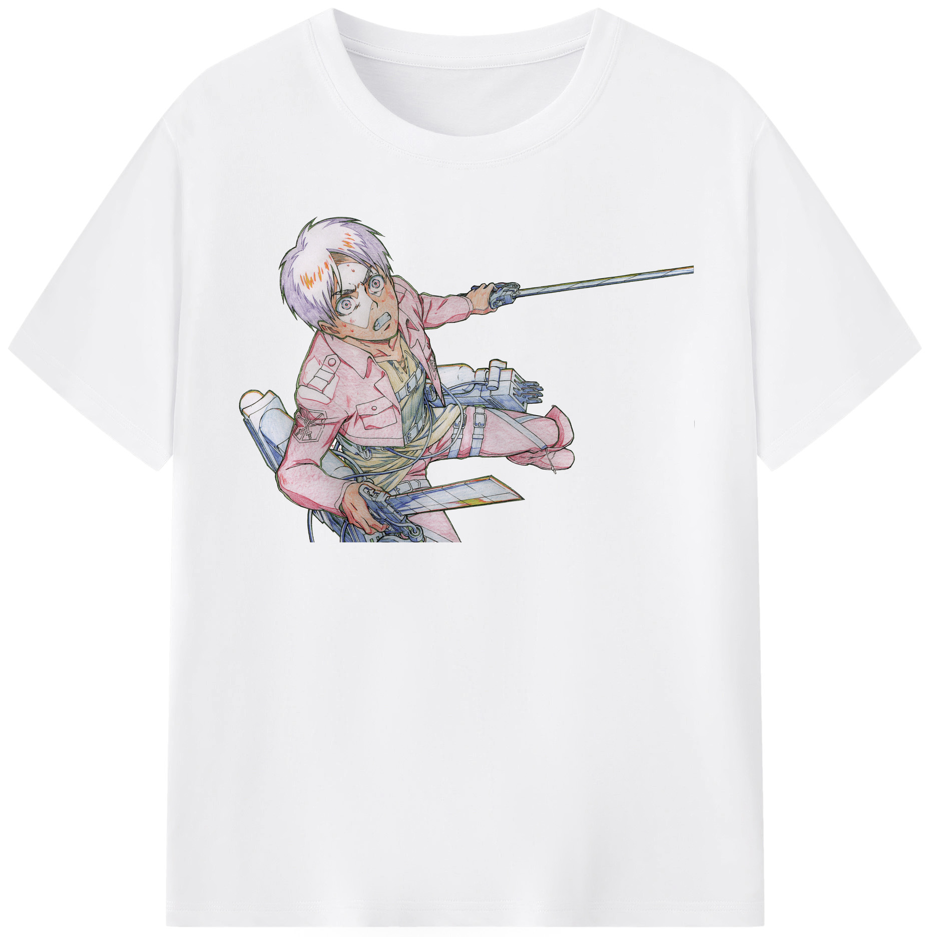 （画像用） 進撃の巨人 エレン･イェーガー Attack on Titan Eren Jäger 綿100％半袖Tシャツ（フロントプリント）
