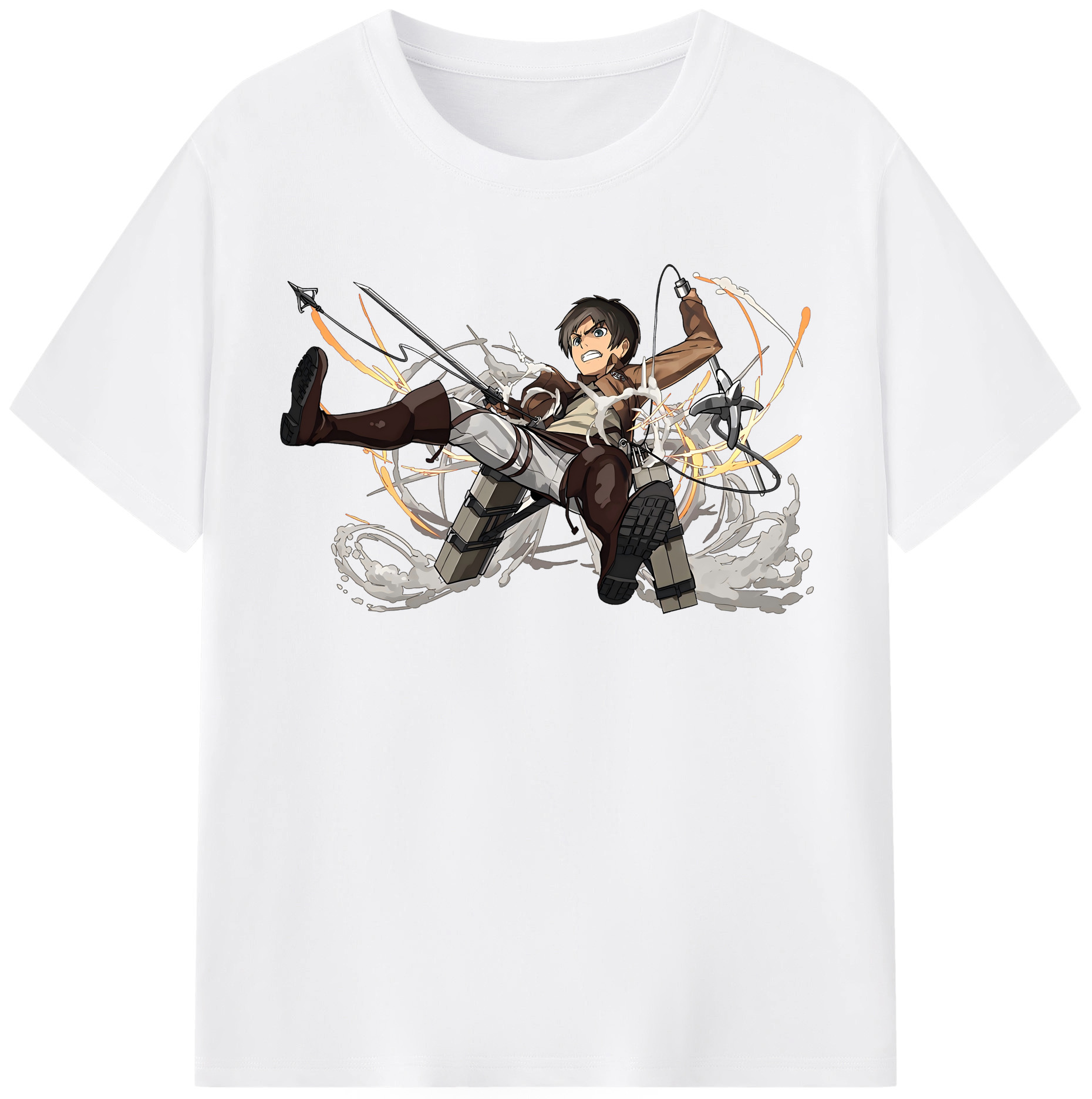 （画像用） 進撃の巨人 エレン･イェーガー Attack on Titan Eren Jäger 綿100％半袖Tシャツ（フロントプリント）