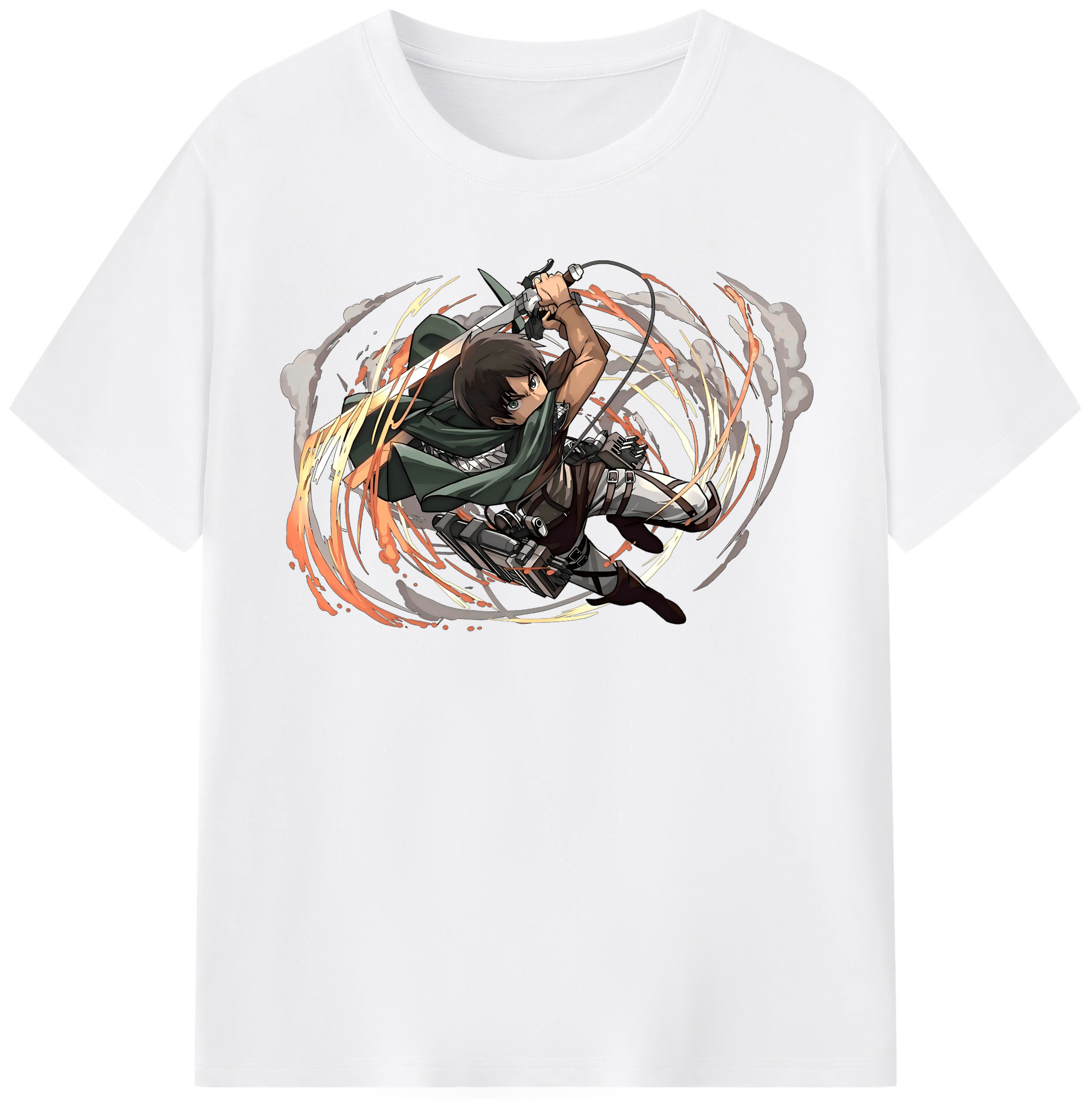 （画像用） 進撃の巨人 エレン･イェーガー Attack on Titan Eren Jäger 綿100％半袖Tシャツ（フロントプリント）