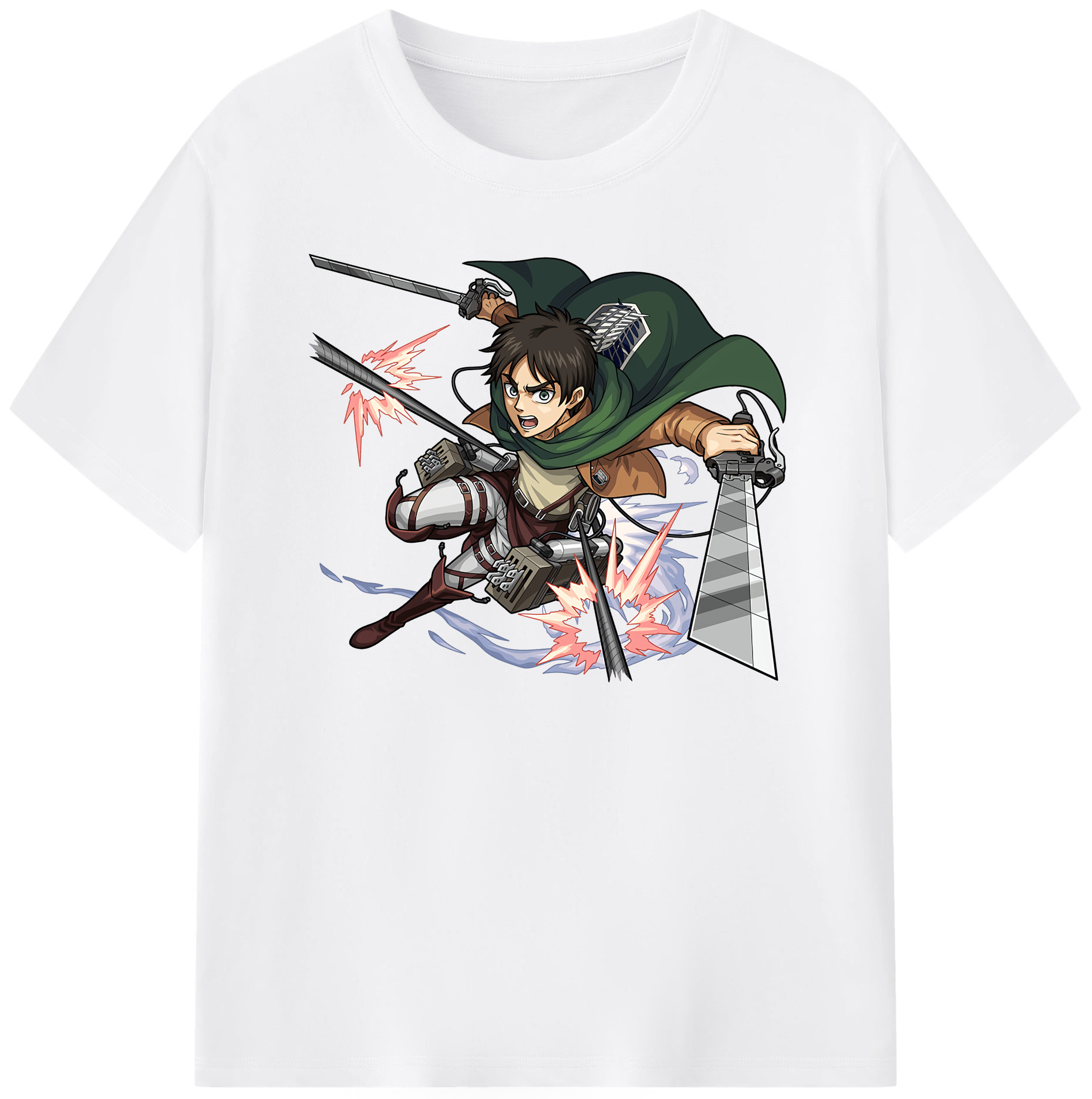 （画像用） 進撃の巨人 エレン･イェーガー Attack on Titan Eren Jäger 綿100％半袖Tシャツ（フロントプリント）