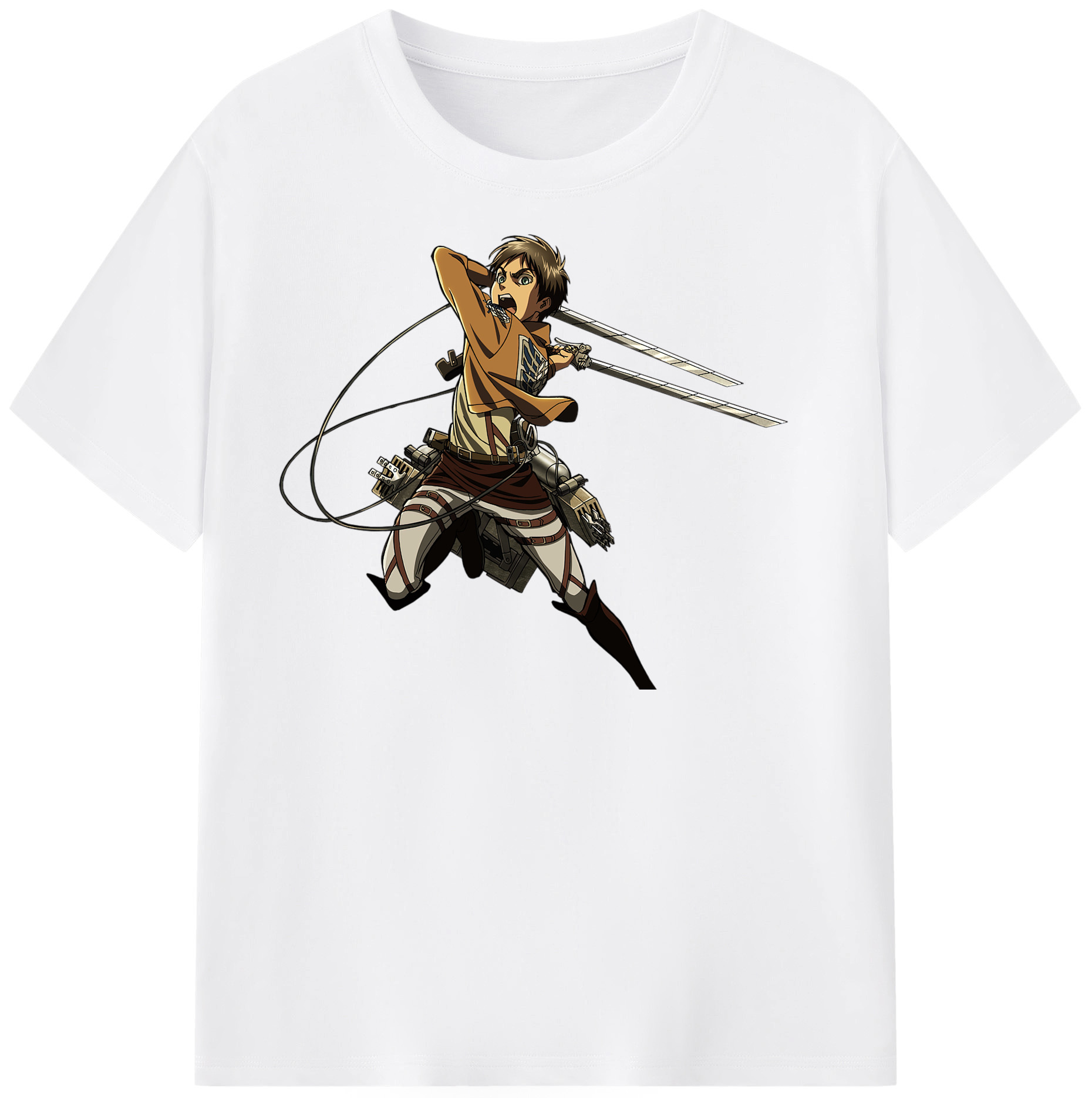 （画像用） 進撃の巨人 エレン･イェーガー Attack on Titan Eren Jäger 綿100％半袖Tシャツ（フロントプリント）