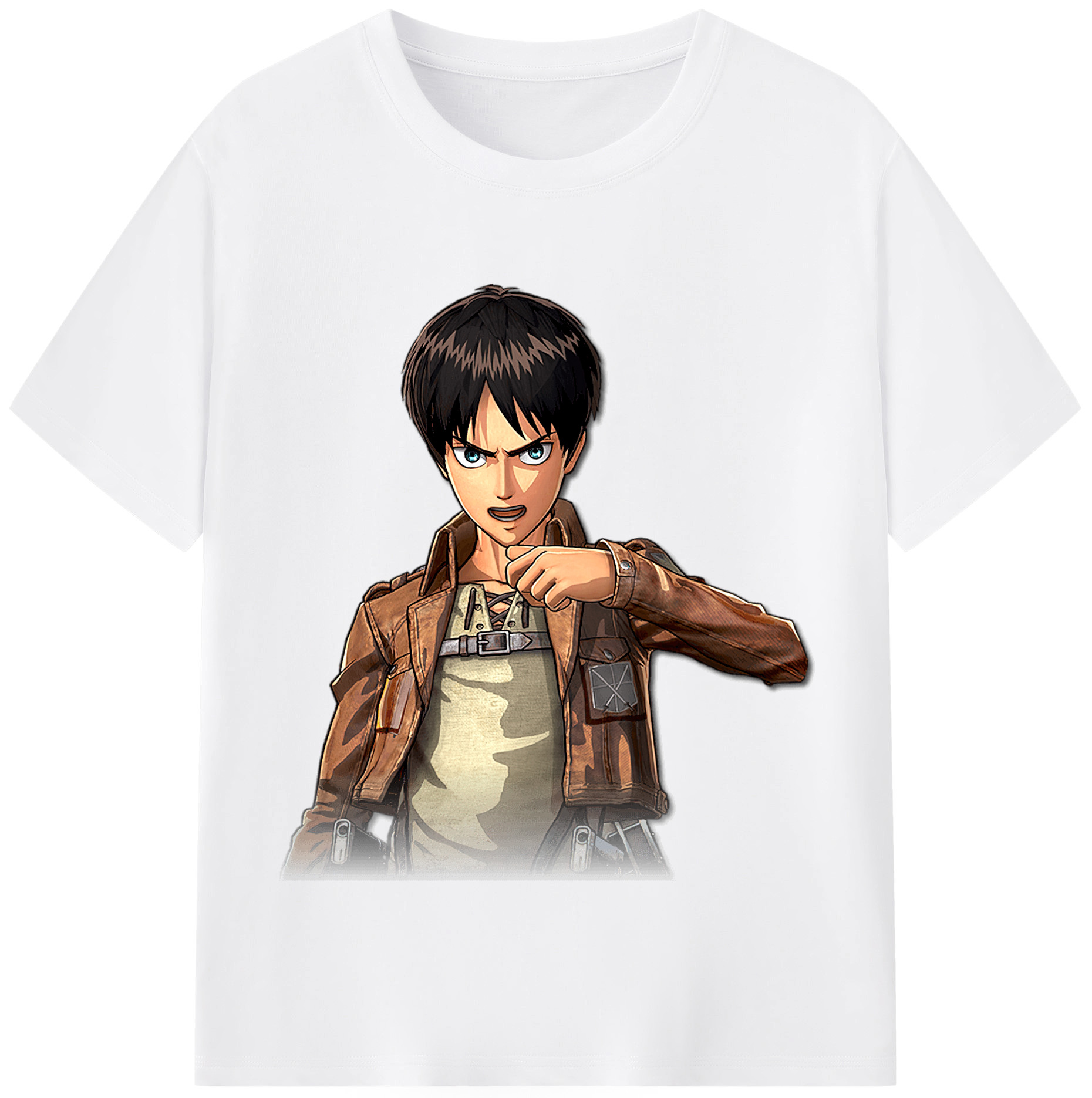 （画像用） 進撃の巨人 エレン･イェーガー Attack on Titan Eren Jäger 綿100％半袖Tシャツ（フロントプリント）
